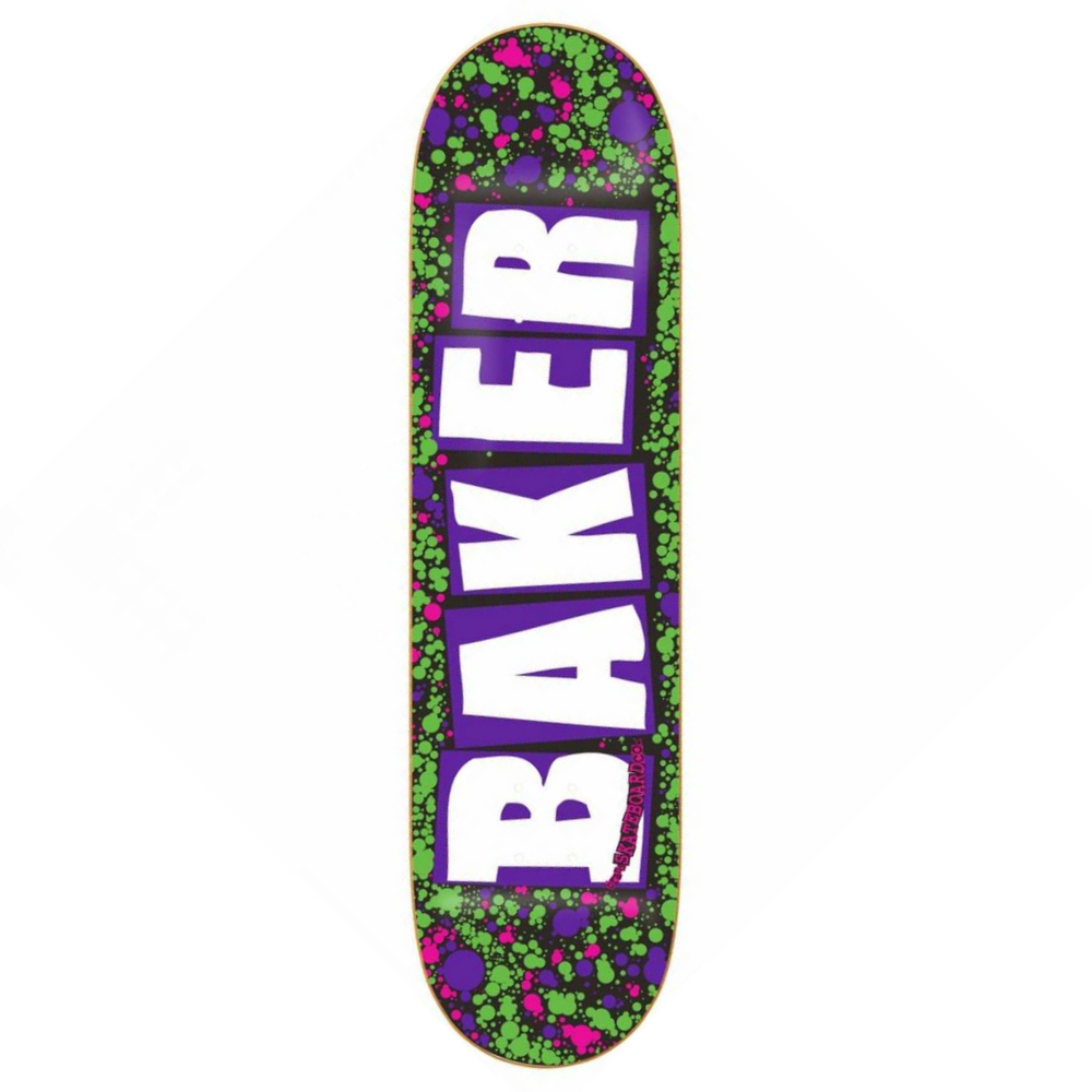 Baker Brand Logo Splat Purple/Green Skateboard Deck 8.25''