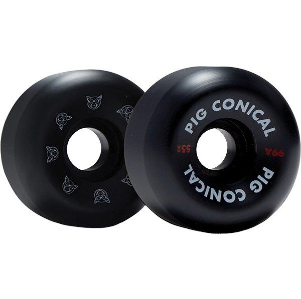 Pig Wheels 55mm (99a) Conical Black