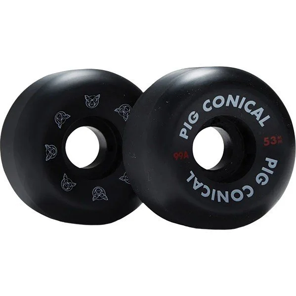 Pig Wheels 53mm (99a) Conical Black