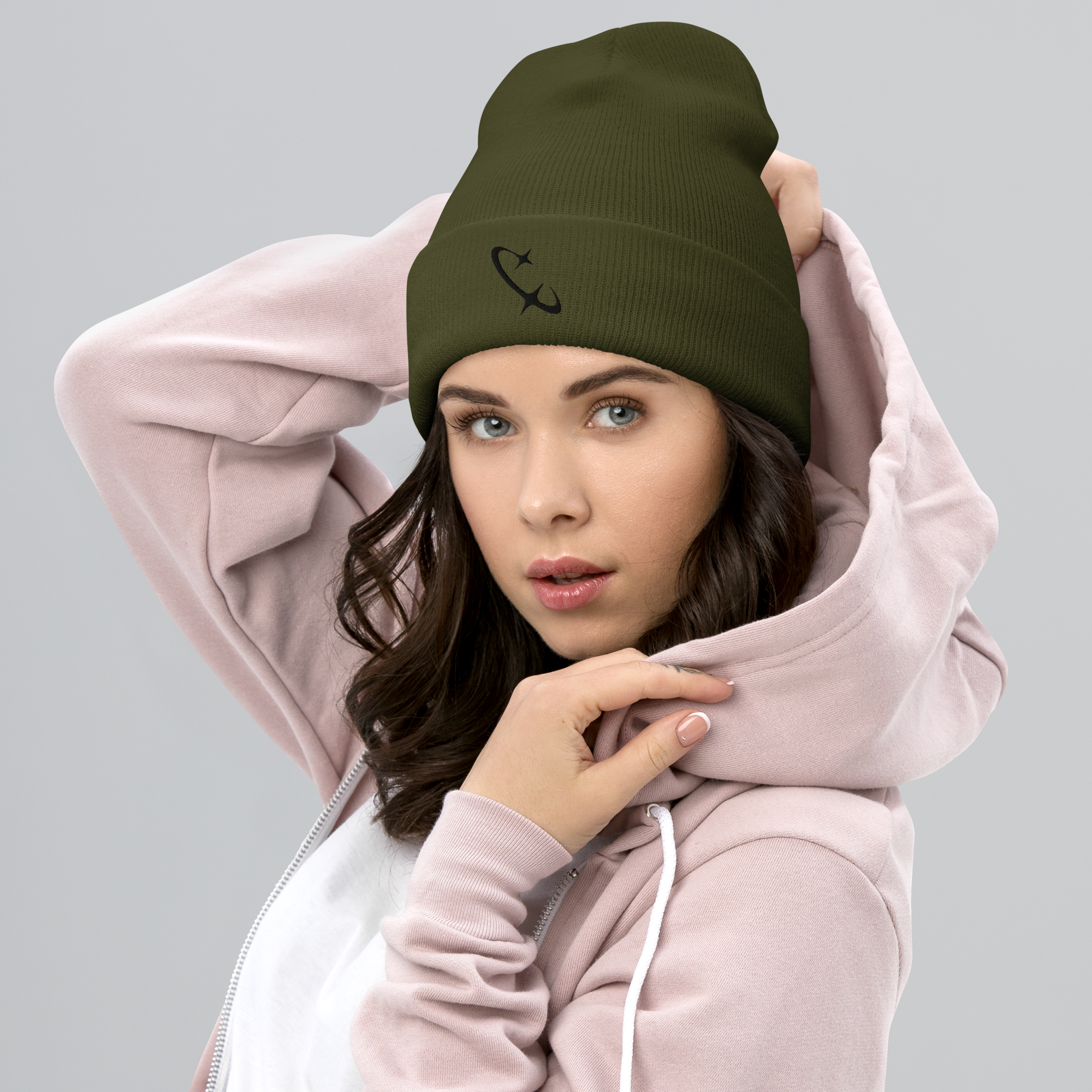 cuffed-beanie-olive-front-69135fa3c59d4.png