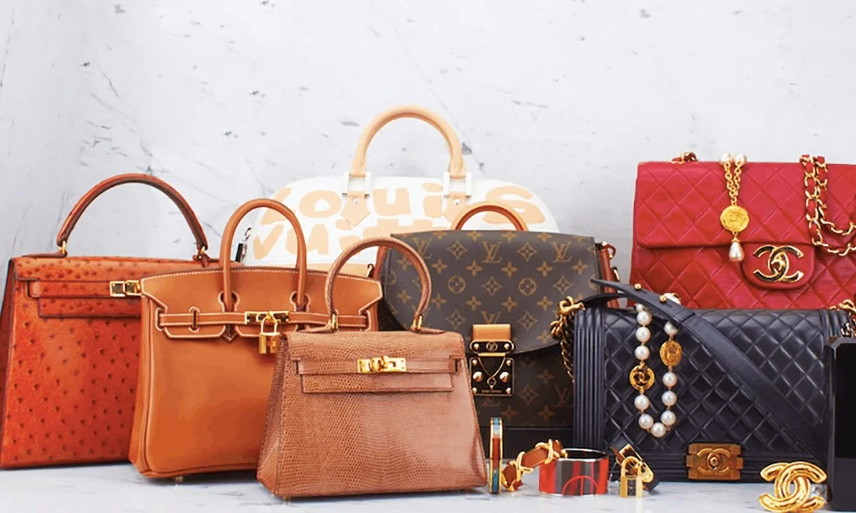 designer Chanel and Hermes handbags