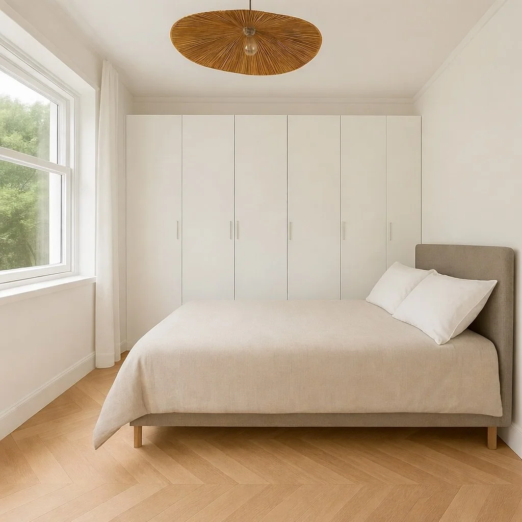 A bedroom that slows everything down. Quiet colours, natural materials, and space to breathe

#MinimalistInterior #ModernBedroom #NeutralTones #InteriorDesignInspo #ScandinavianStyle #CalmSpaces #BedroomDesign #TimelessDesign #InteriorStyling