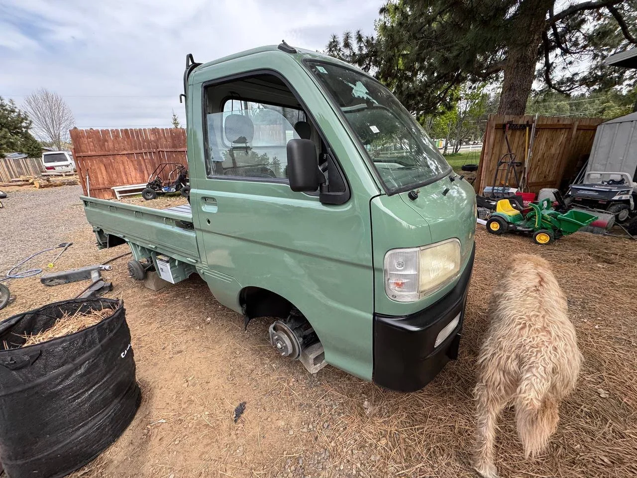 Japanese Kei truck exported to USA — customer repaint and mod project underway