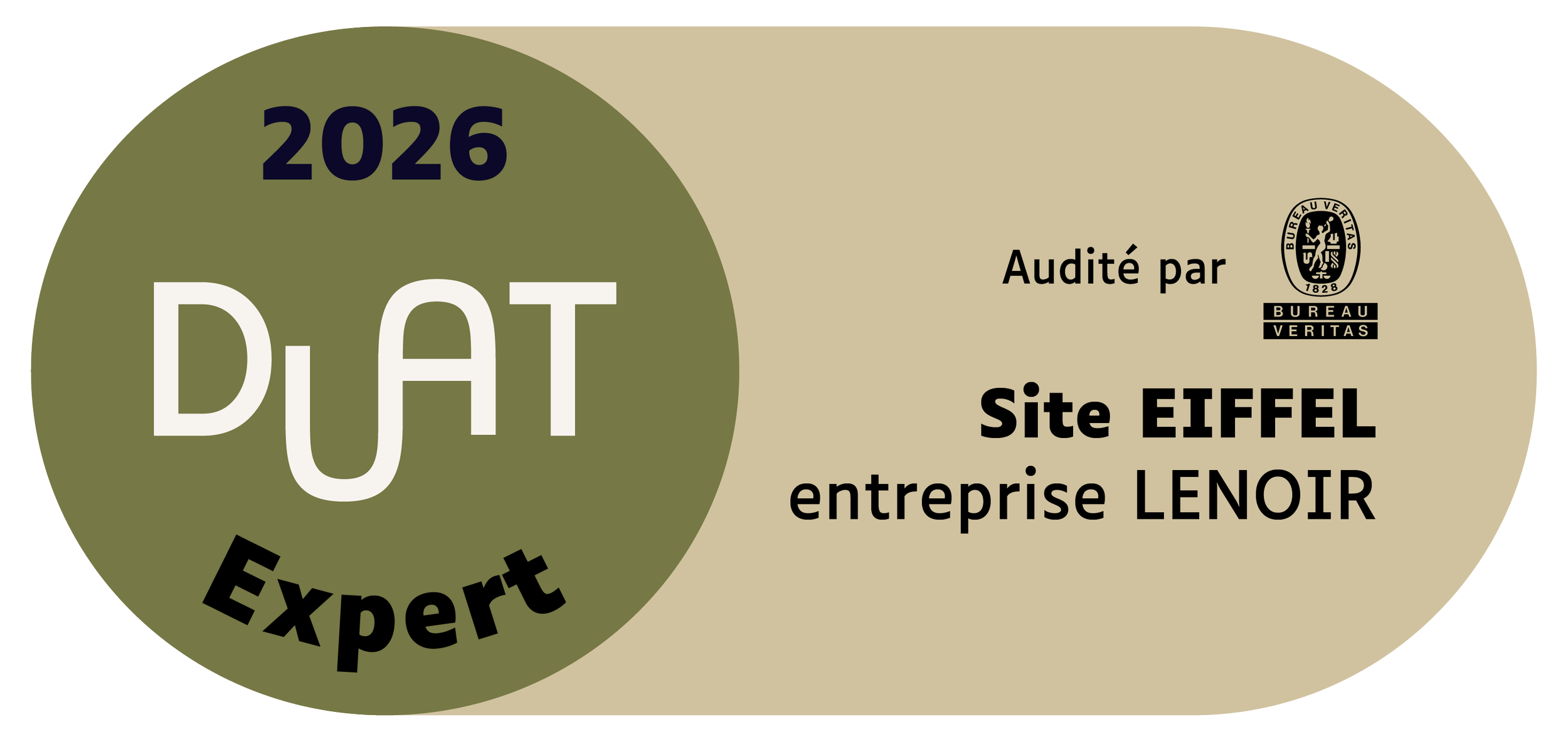 Laboratory test result showing D.ATT level of 2026, audited by Bureau Veritas, for Site Eiffel, enterprise LENOIR.