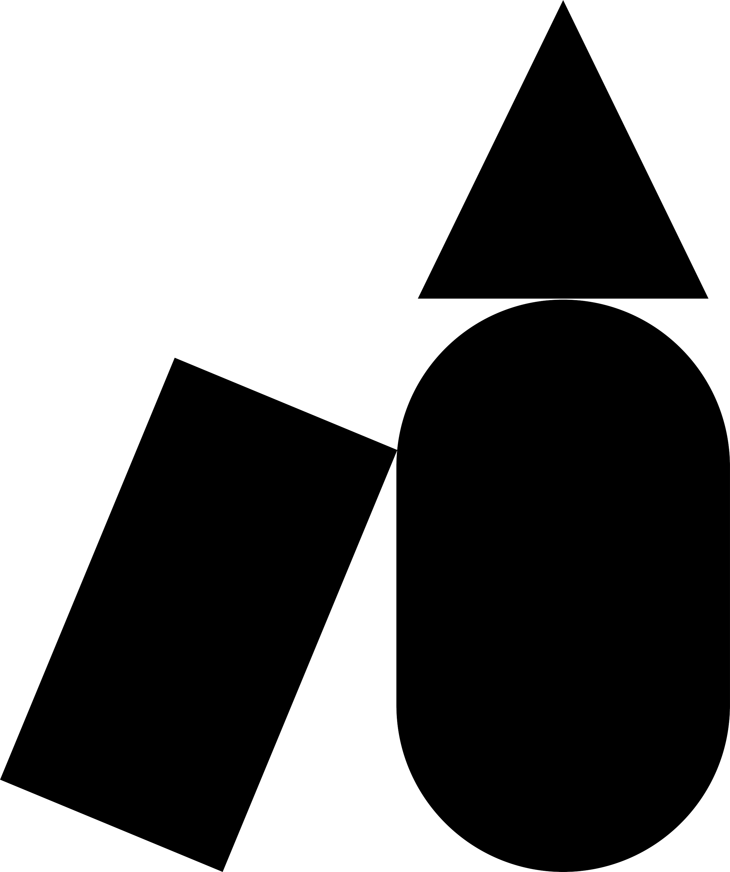 Black background with white geometric line drawings of various shapes, including a triangle, circle, square, and lines intersecting at different points.