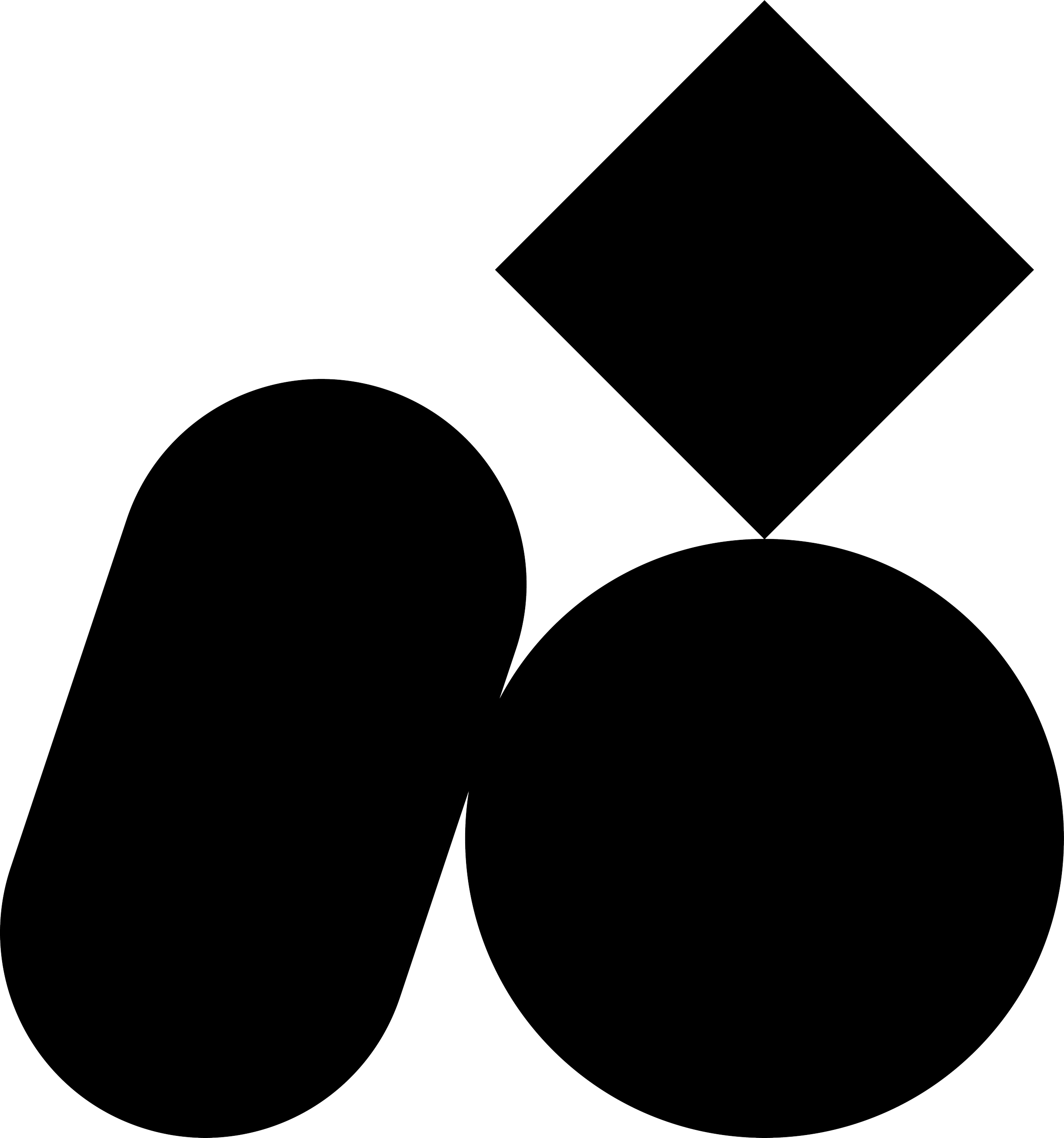 Black background with white outlines of overlapping circles and squares.