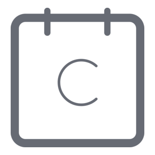 Icône de calendrier avec la lettre 'C'