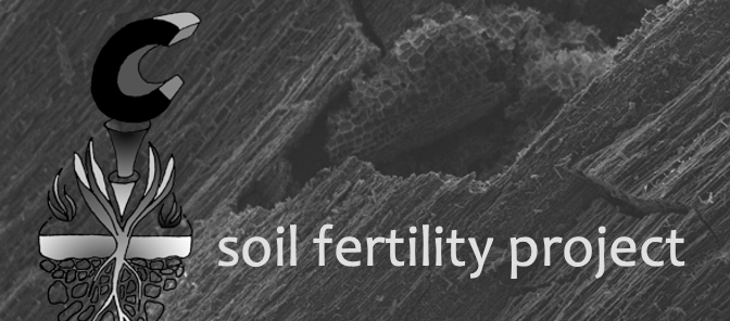Logo for Soil Fertility Project with a plant and roots illustration.