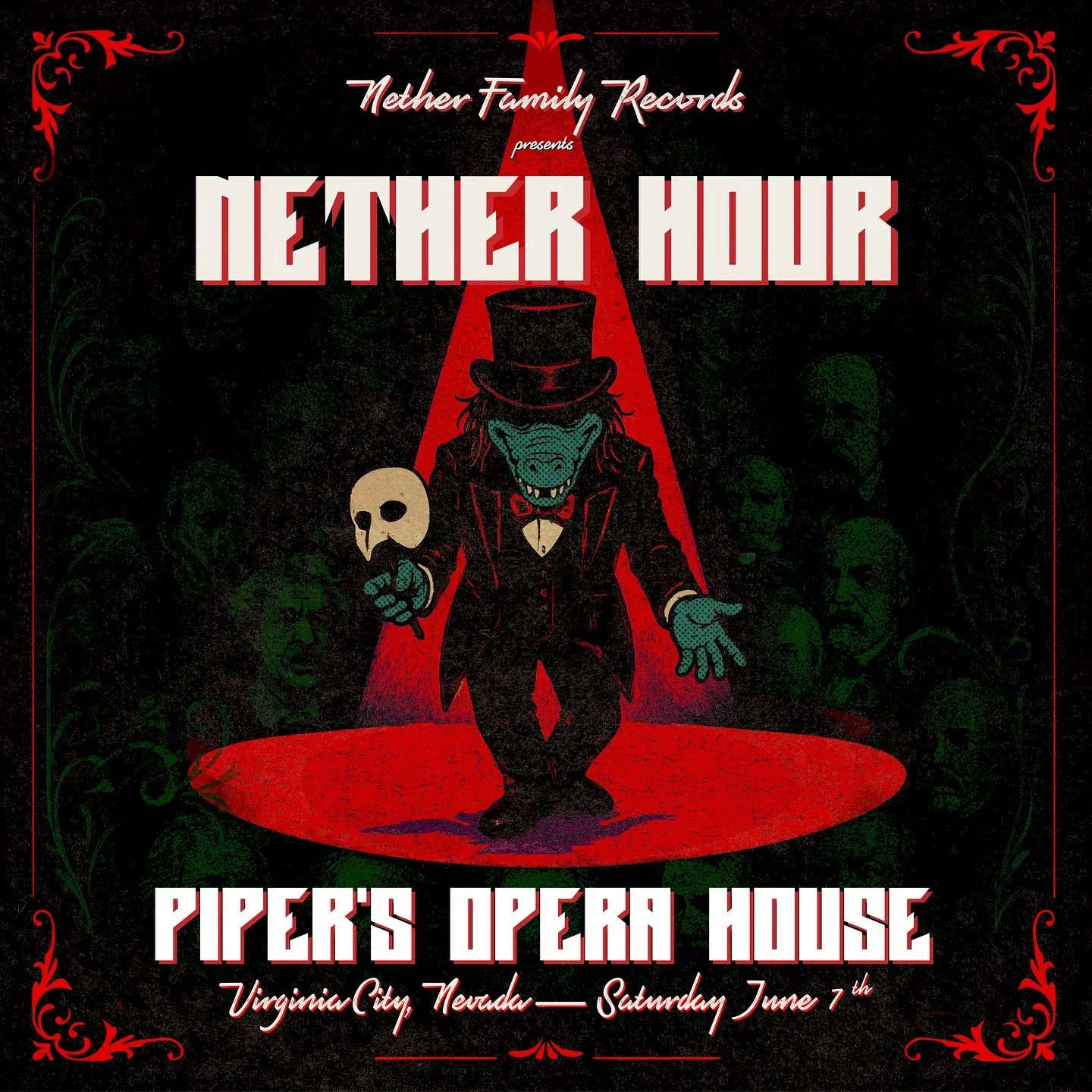 Nether Hour! Live from Piper&rsquo;s Opera House Saturday, June 7th! If you look closely you might see a few haunted faces - possibly Mark Twain or some other local legends 👻