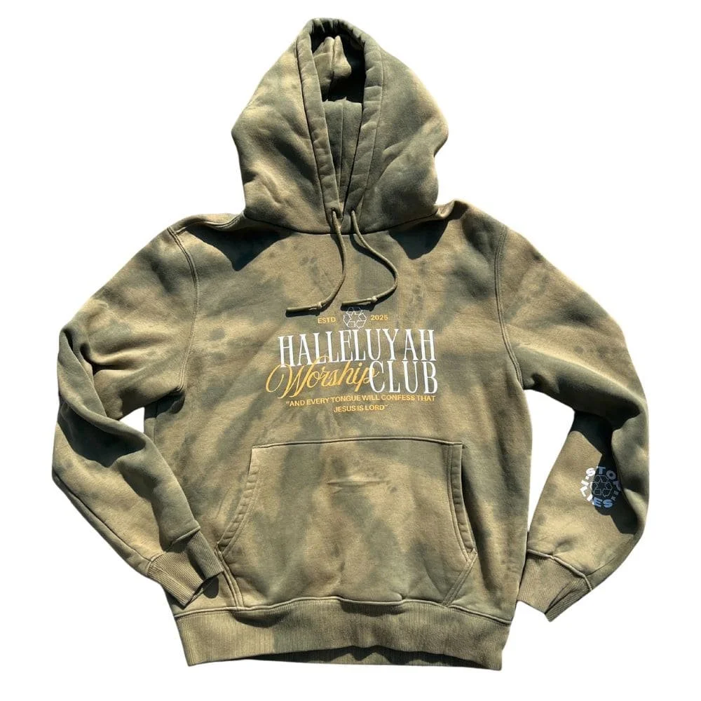 Green Tie Dye Hoodie Men's Medium M