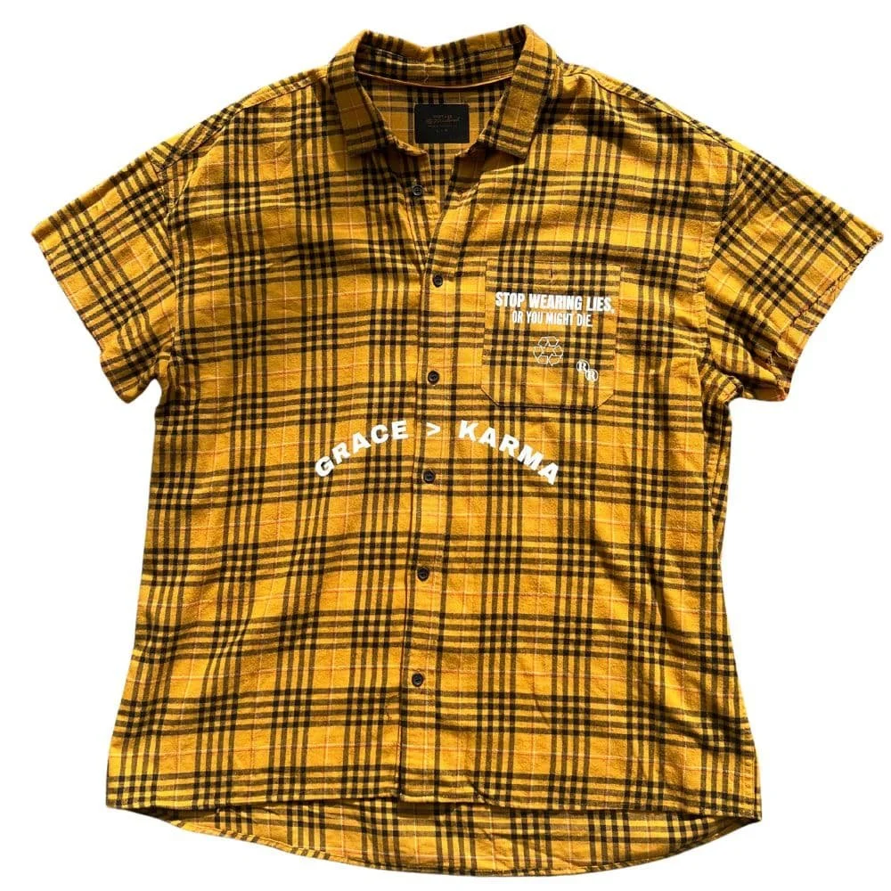 Cotton On Yellow Cropped Short Sleeve  Shirt L