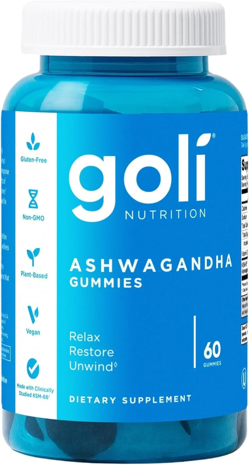 bottle ofG oli Ashwagandha + Vitamin D Gummies