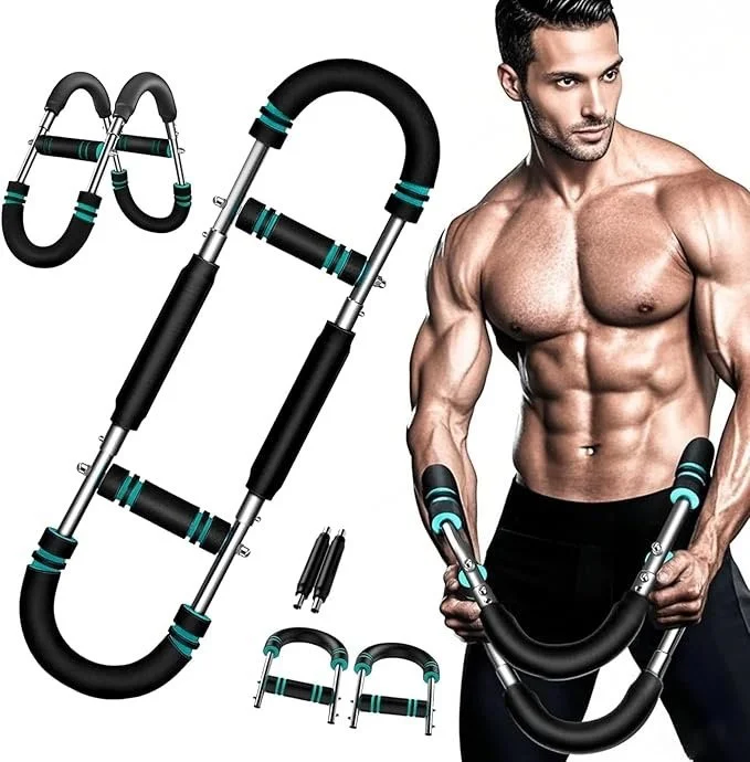 pic of a man usingTwister Arm Trainer – Adjustable U-Shape Strength Bar