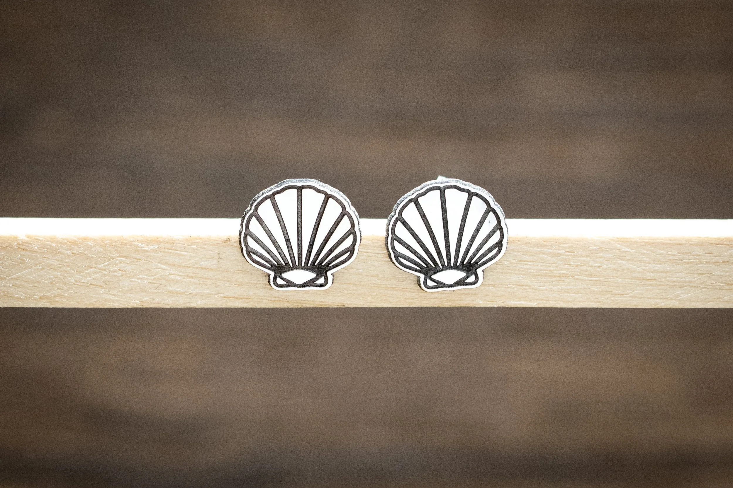 Scallop Shell Stud Earrings