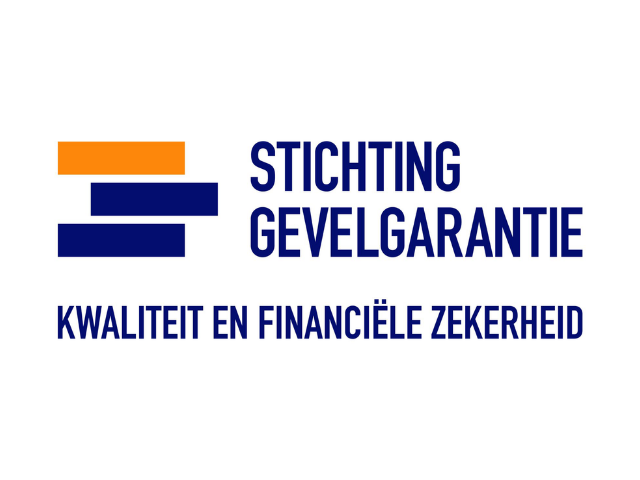 Logo van Stichting Gevergarantie met tekst 'Kwaliteit en Financiële Zekerheid'