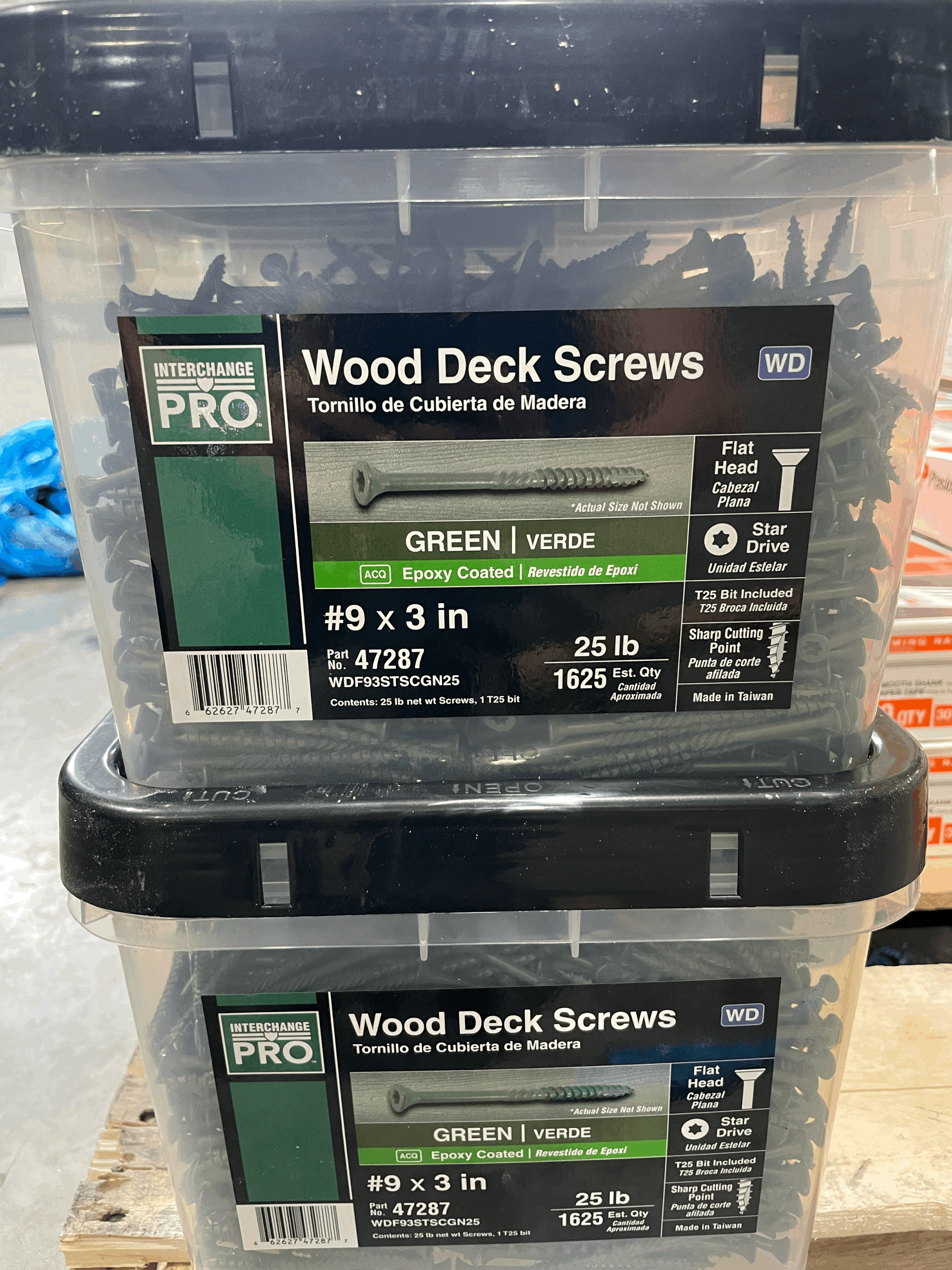 Screw - Wood deck #9 3in StarGreenACQ-25lb Wood Deck and Timber ScrewsStarGreenACQ-25lb
