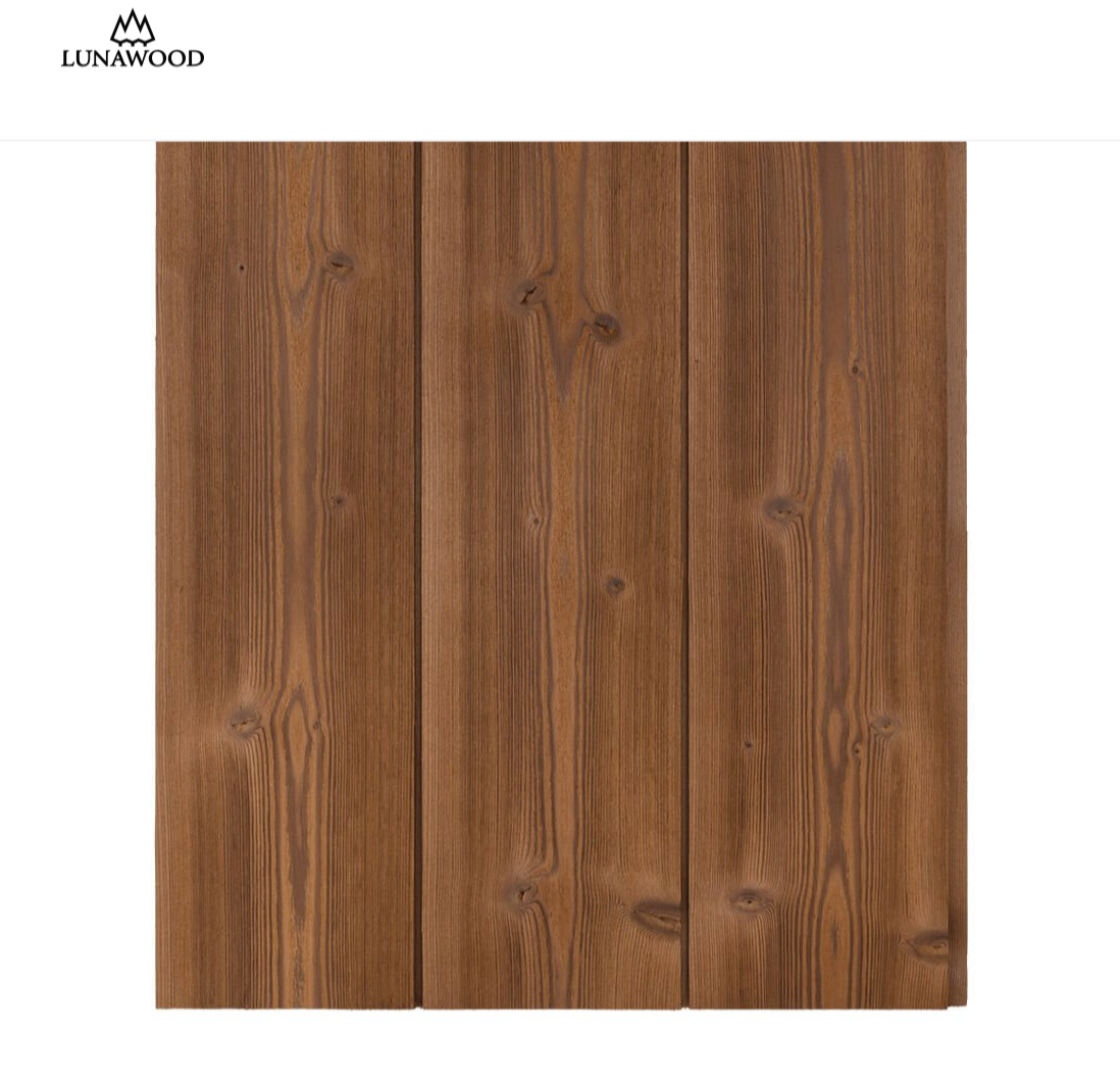 Lunawood Thermowood interlocking tongue and groove thermally modified chemical free beautiful wood