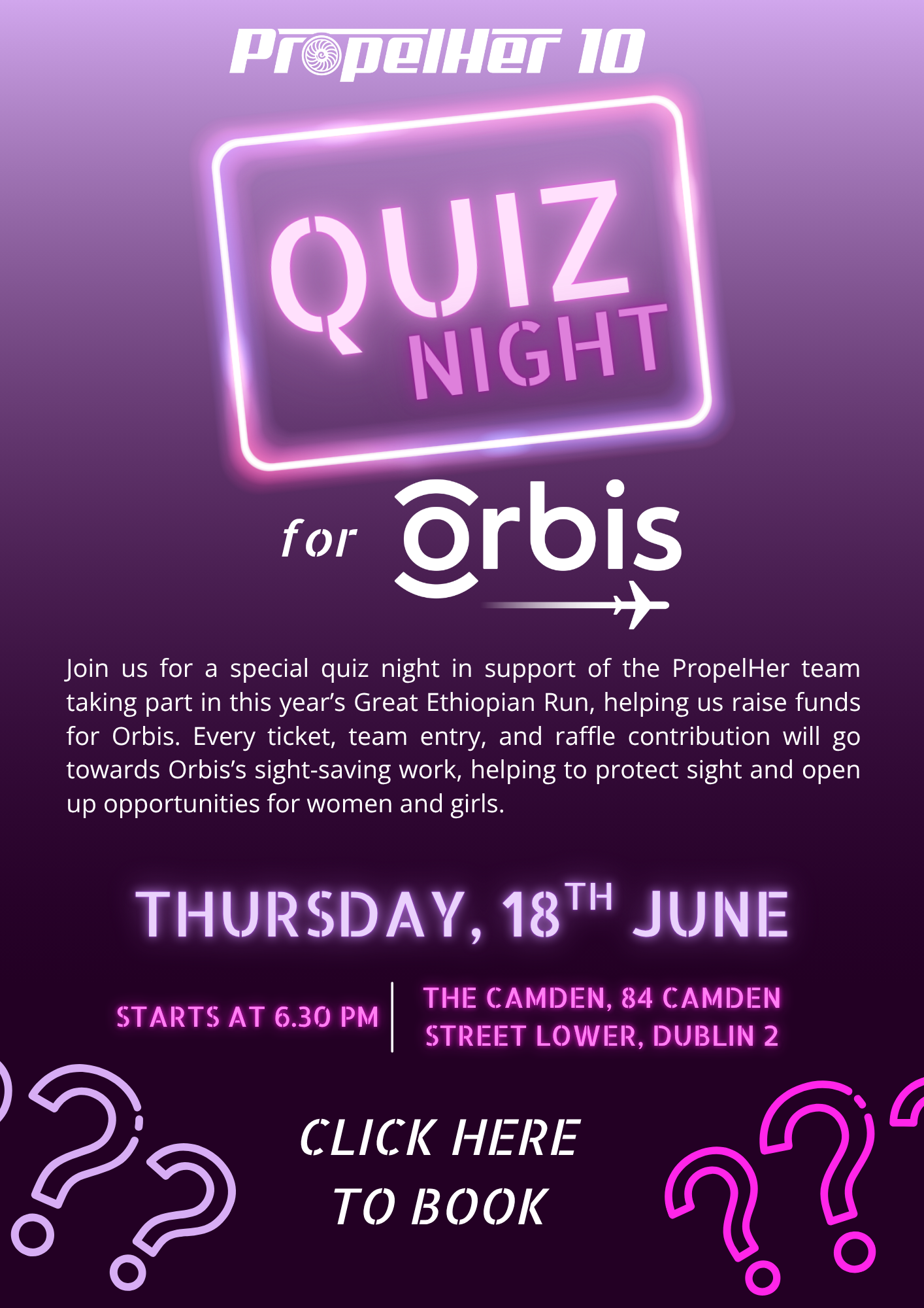 The Great PropelHer Quiz Night in aid of Orbis
