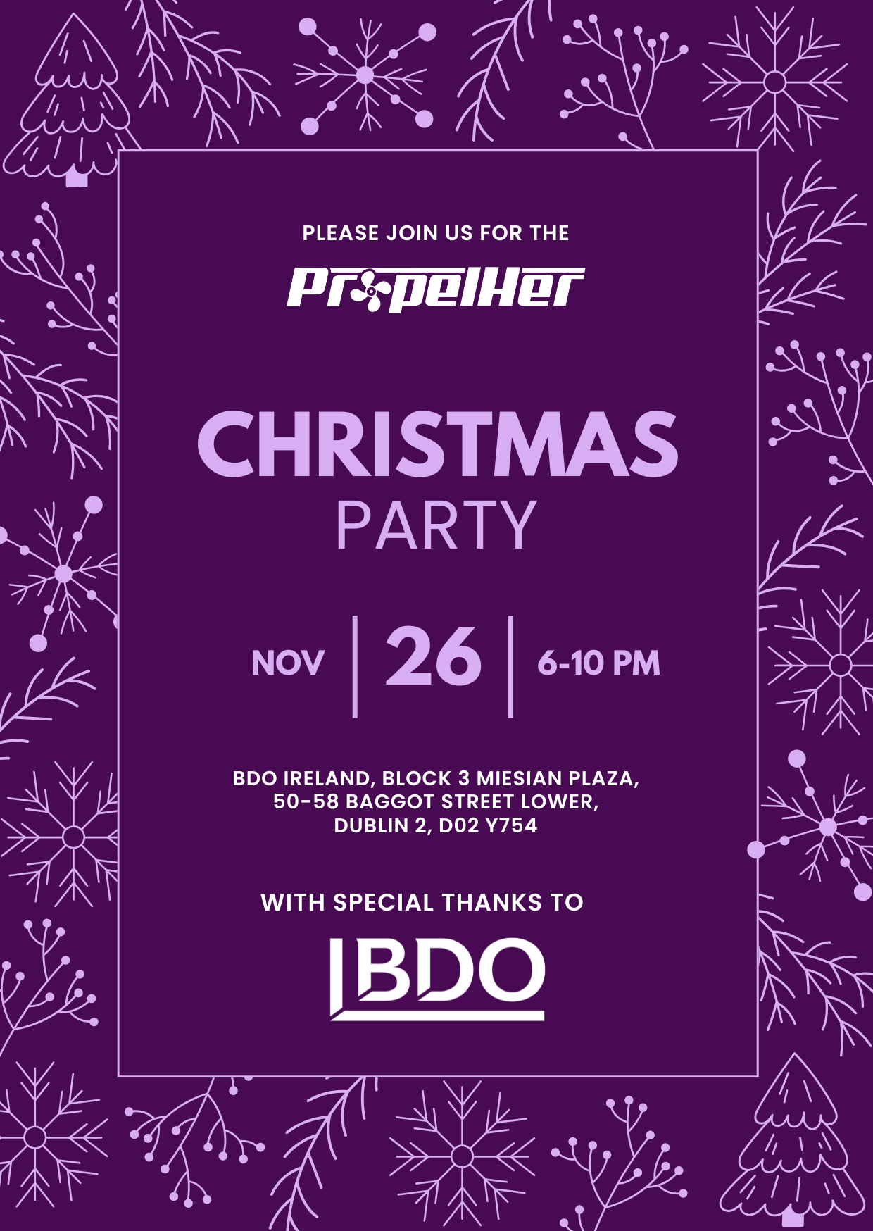 PropelHer Christmas Party with BDO Ireland