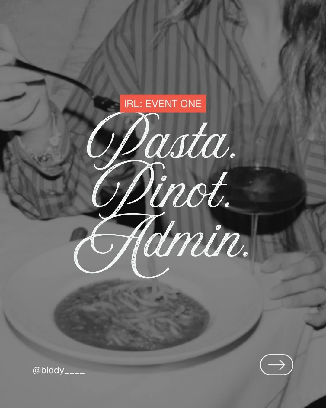 Pasta. Pinot. Admin. 🍝 🍷 💌

First event in the IRL series is here - and she&rsquo;s a goodie!

Created for women craving more connection, less mental load, and a good reason to finally tick off the life admin that&rsquo;s been sitting on the list 