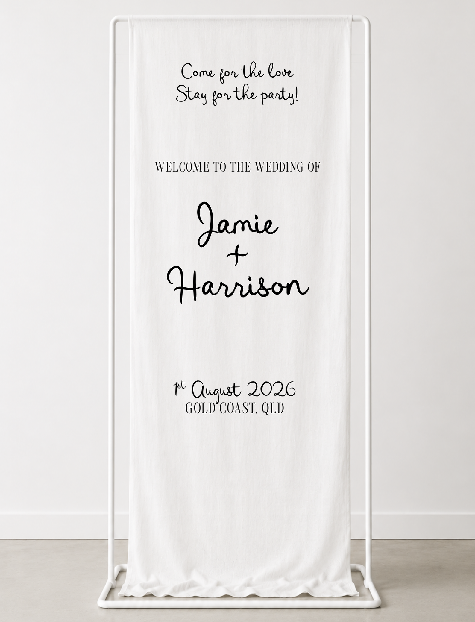 'Jamie' Fabric Welcome Sign