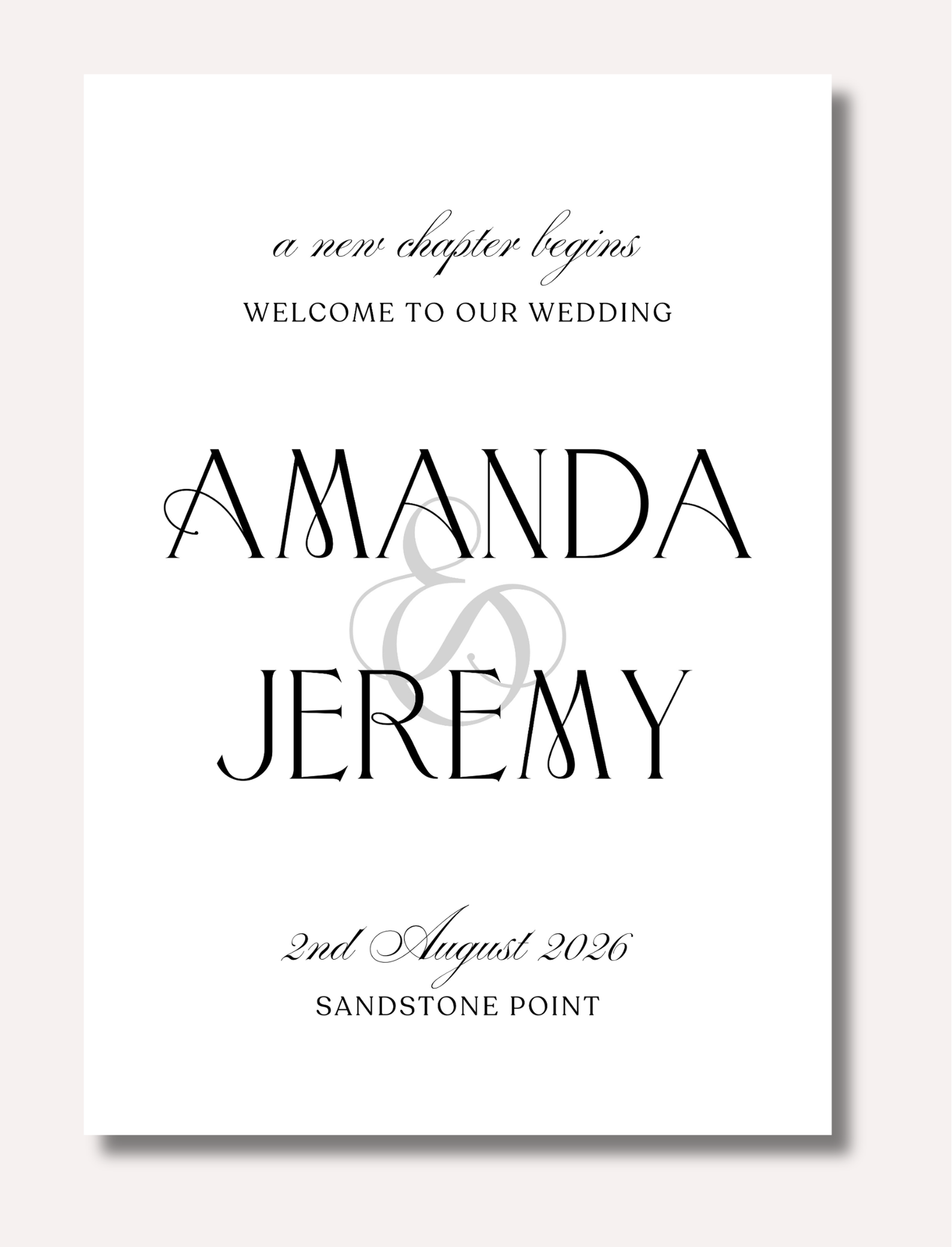 'Amanda' Acrylic Welcome Sign