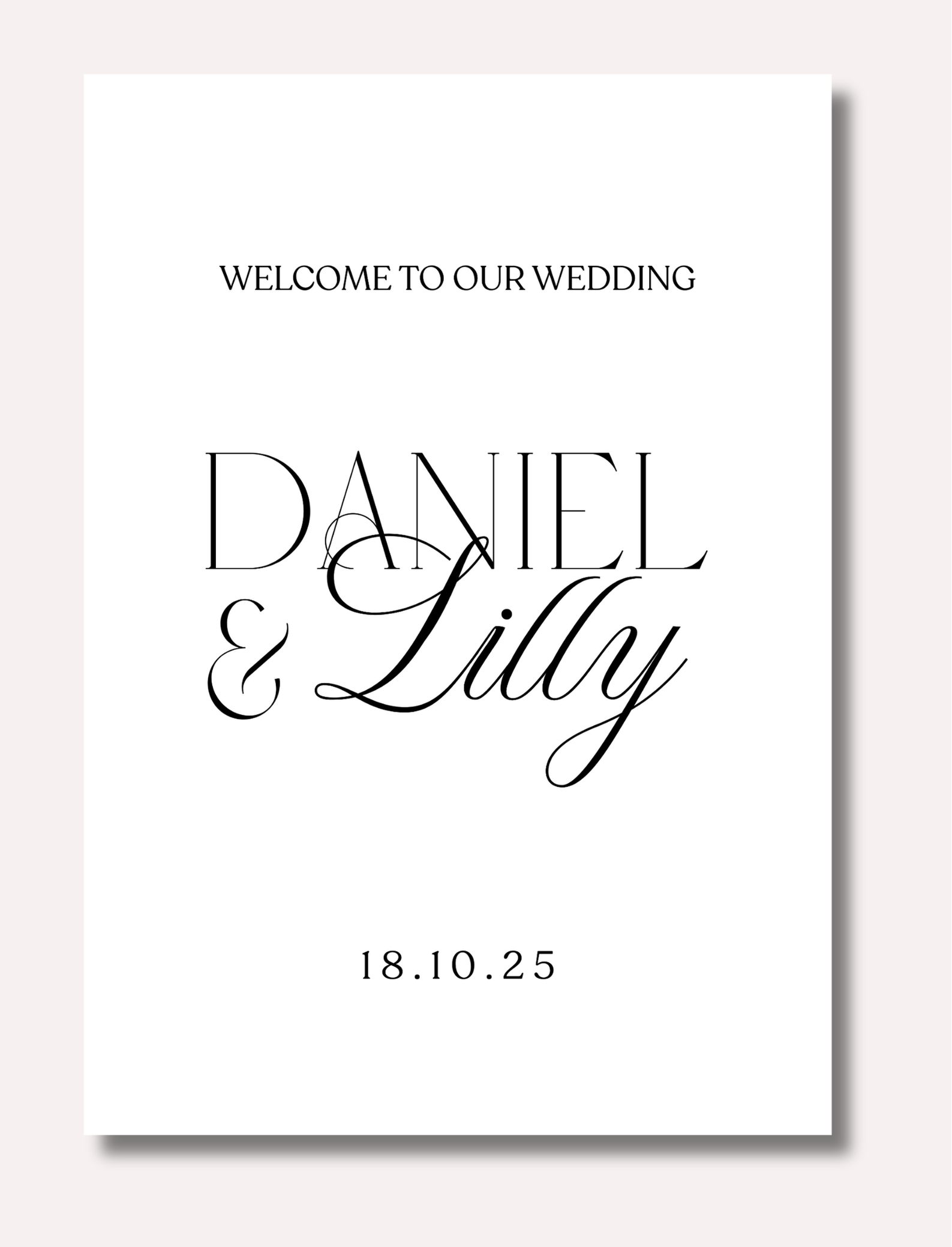 'Lilly' Acrylic Welcome Sign