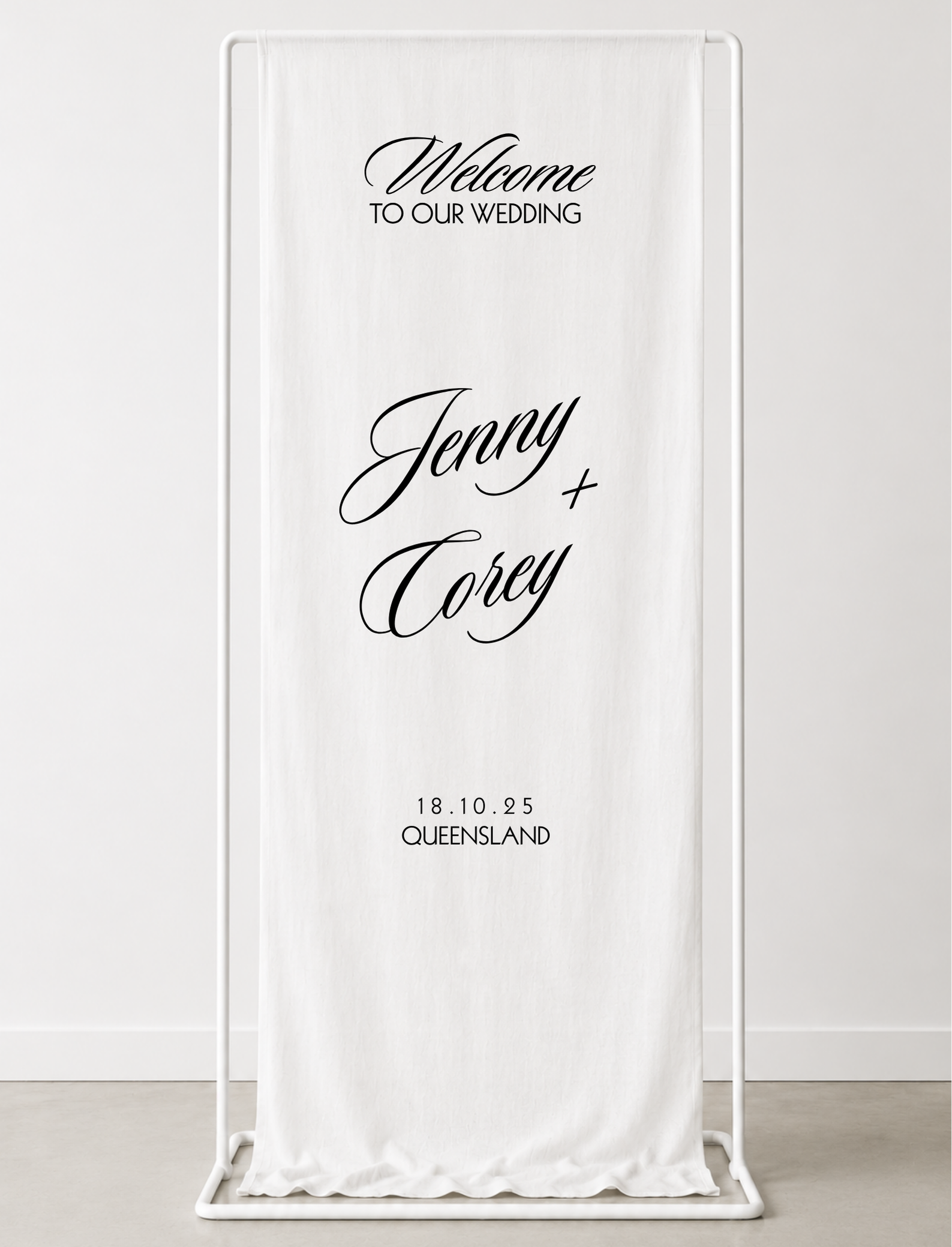 'Jenny' Fabric Welcome Sign