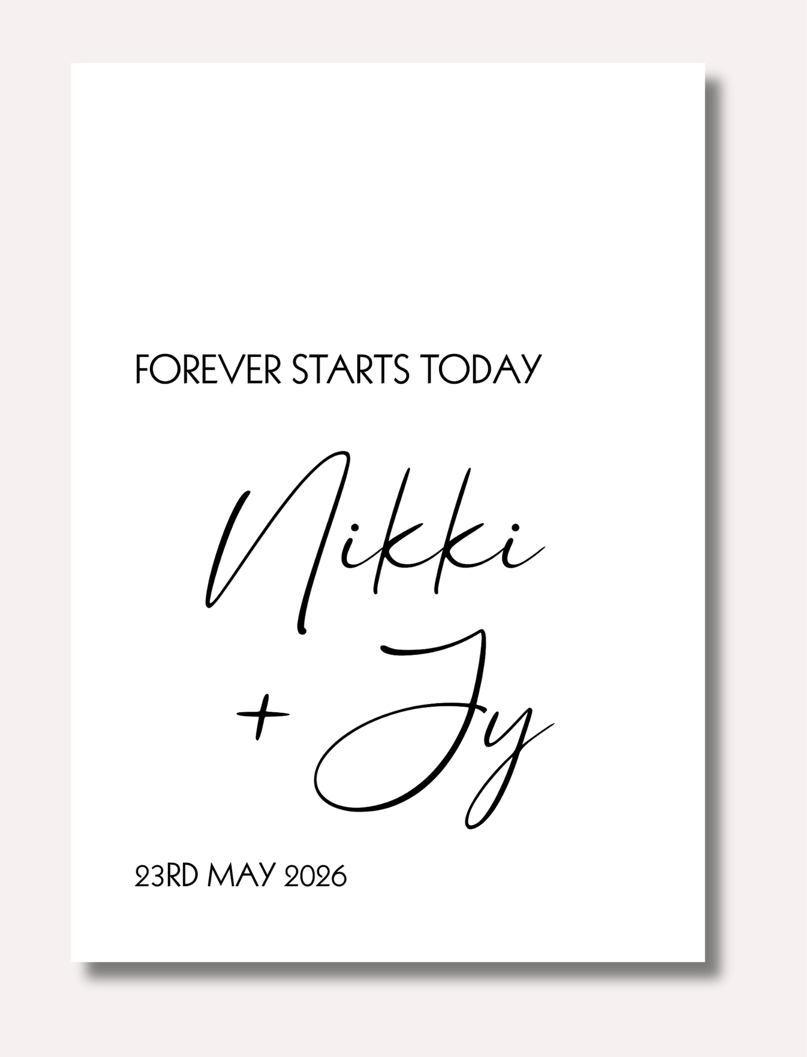 'Nikki' Acrylic Welcome Sign