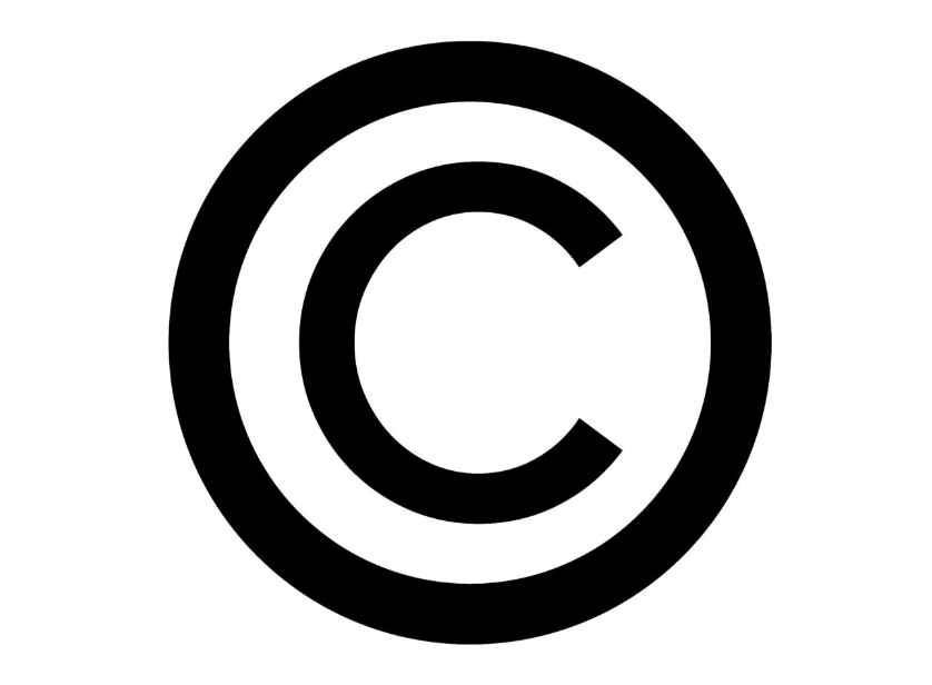 Black copyright symbol on white background
