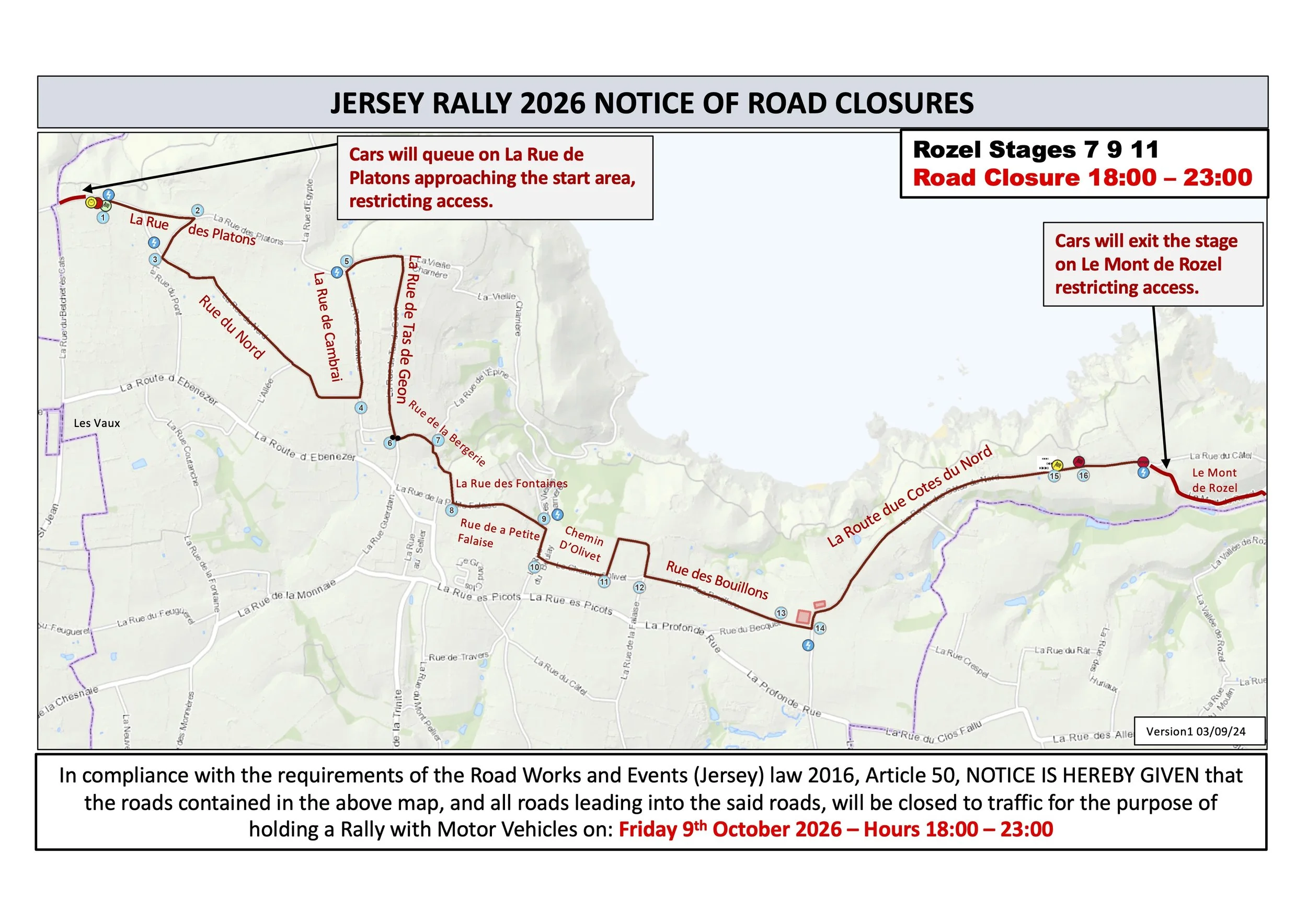 Road closure Rozel