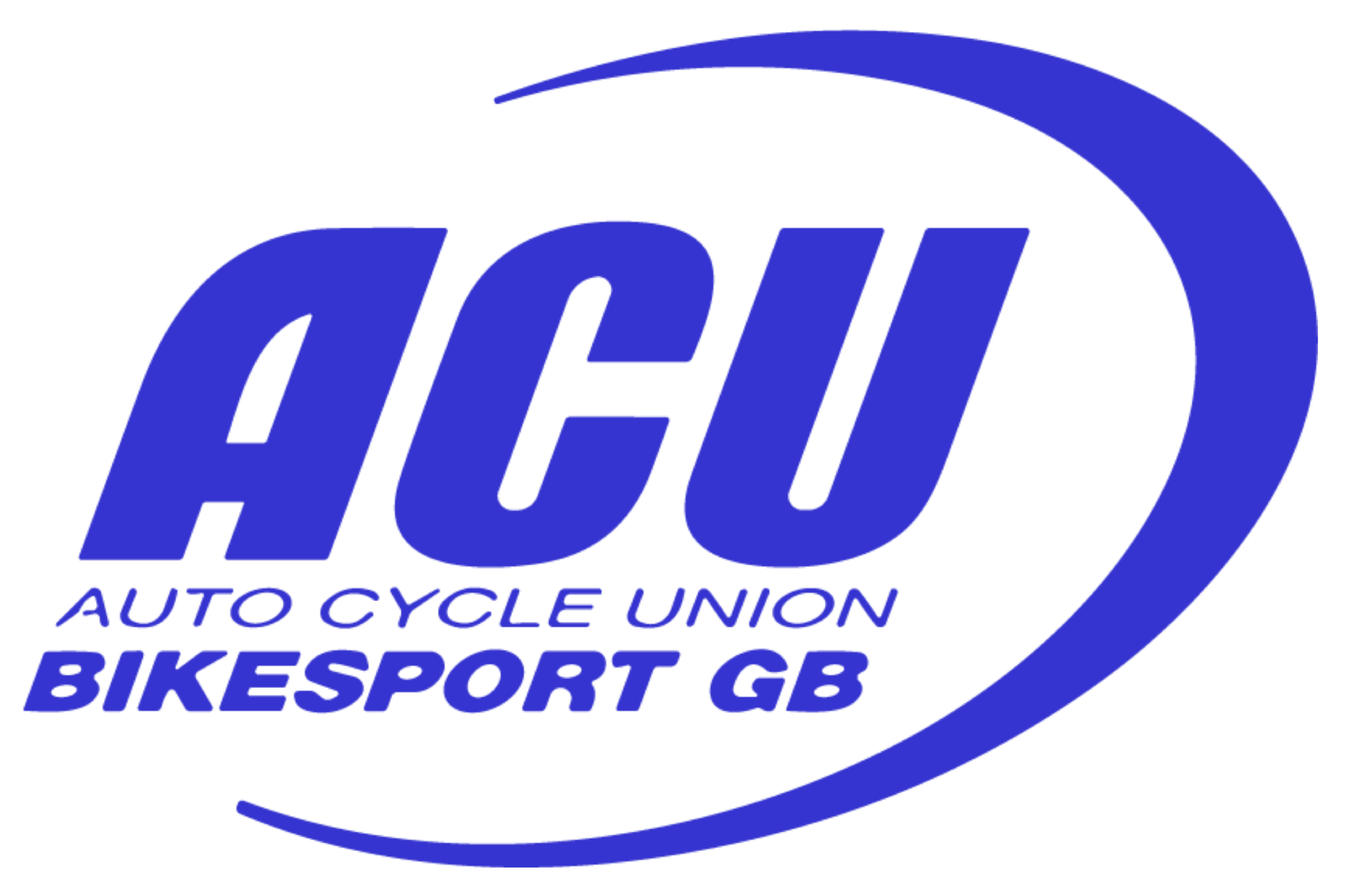 Logo of the Auto Cycle Union (ACU) featuring large blue letters 'ACU' with the full name 'Auto Cycle Union' and the abbreviation 'BIKESPORT GB' underneath, all enclosed within an elongated oval shape.