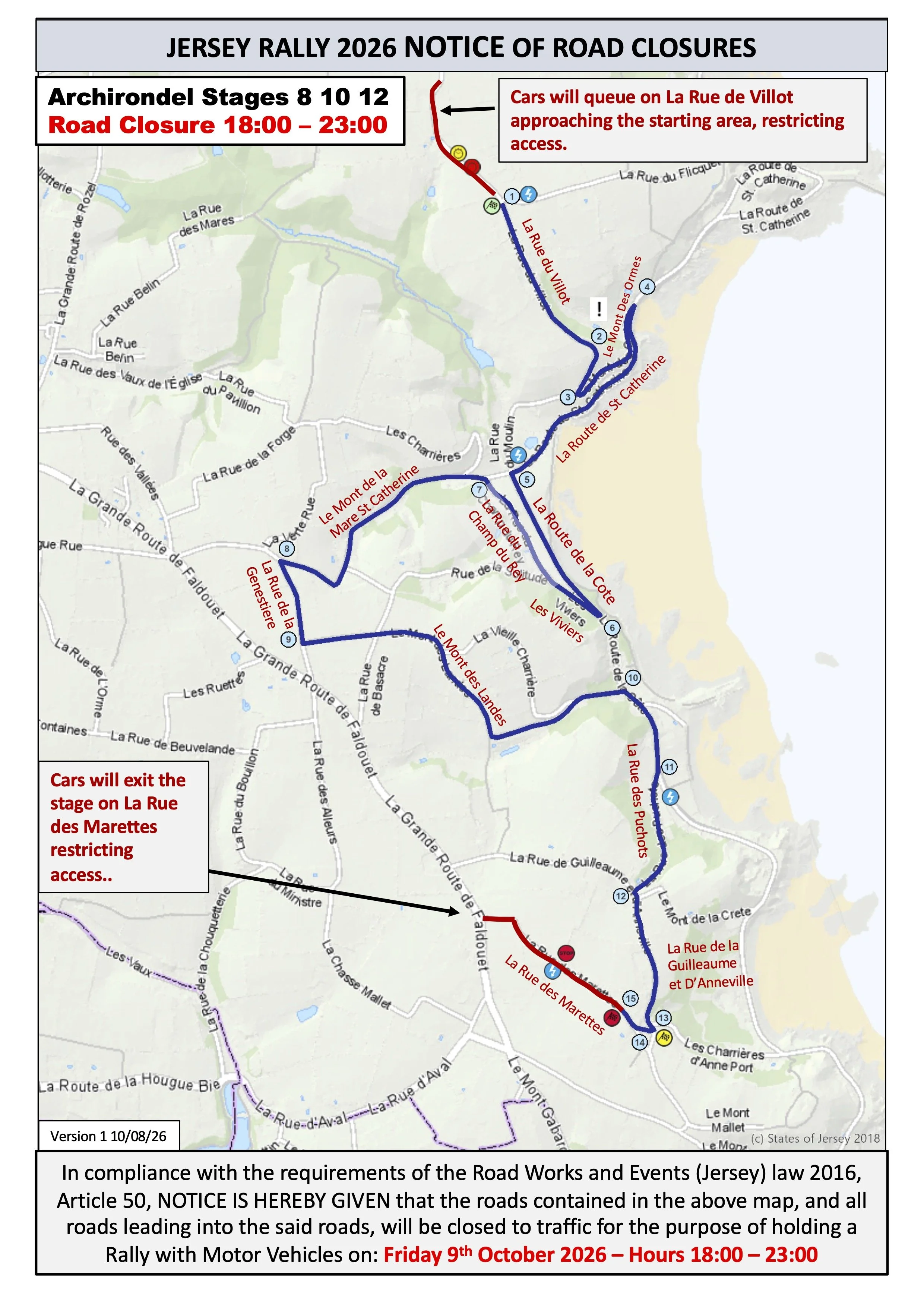 Road closure Archirondel