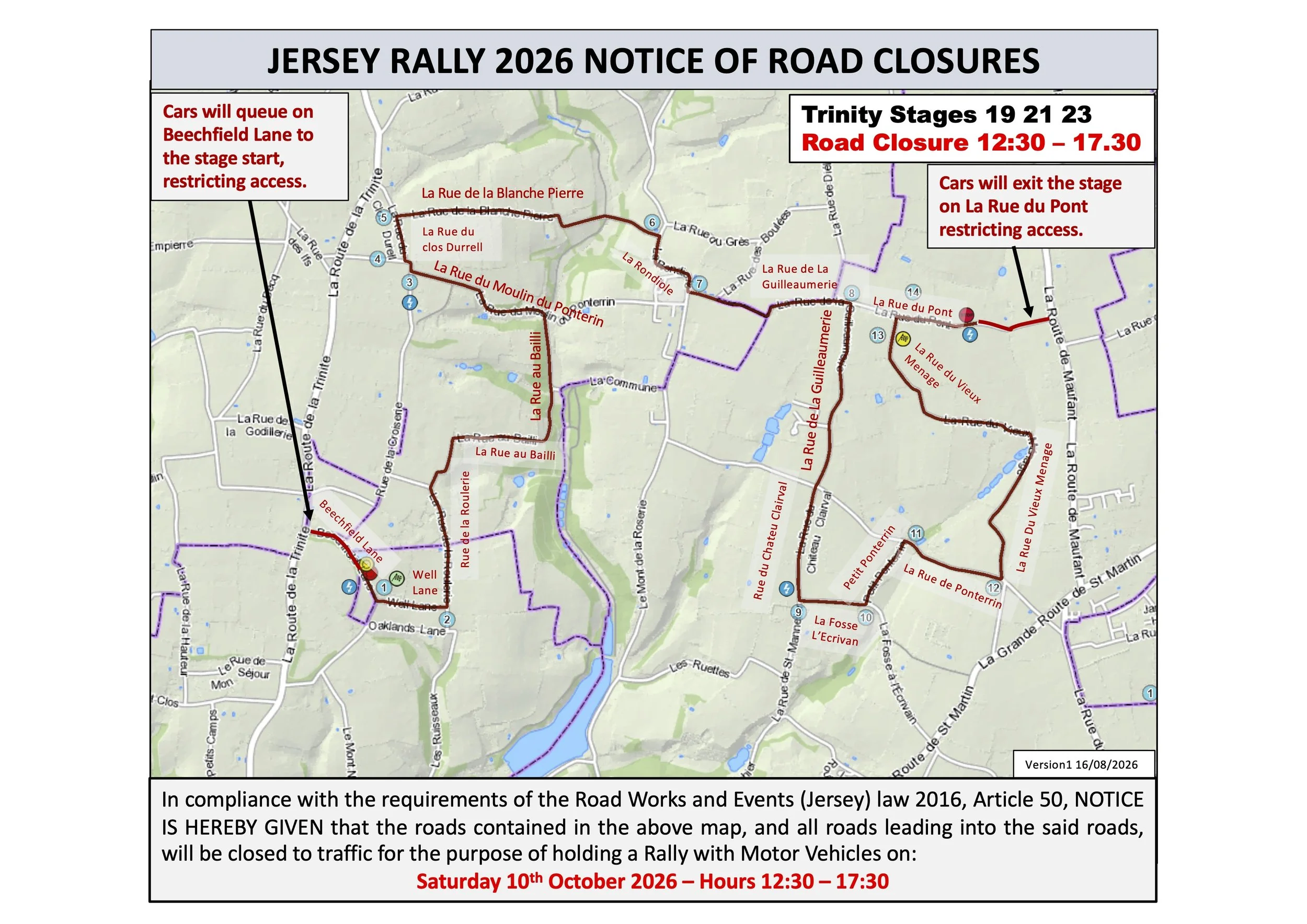 Road closure Trinity