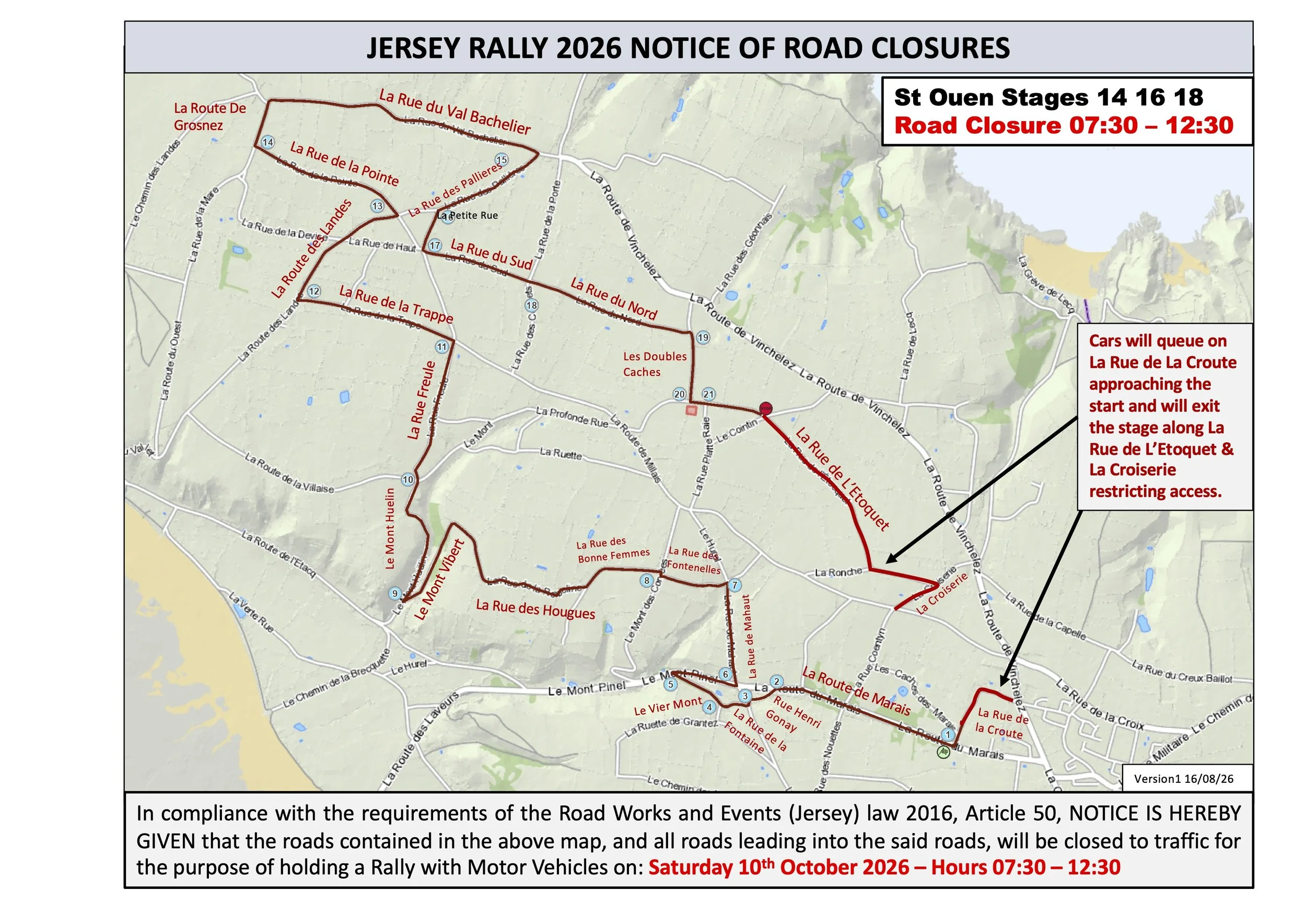 Road closure St Ouen