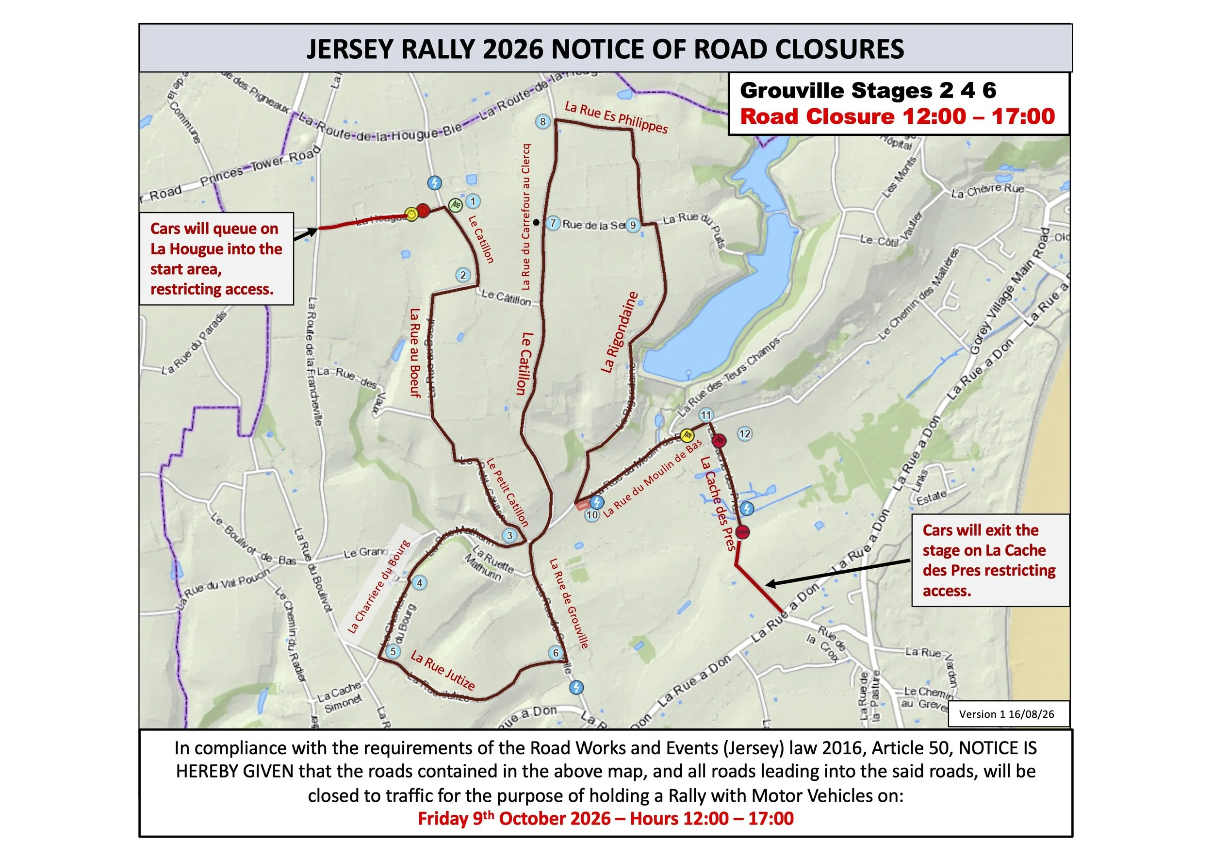 Road closure Grouville 