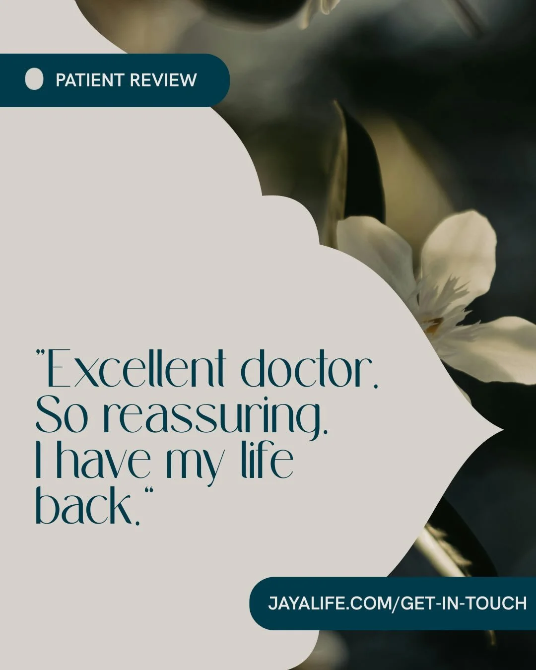 🌸 Our patients&rsquo; experiences remind us why we do what we do. At Jaya Life, Dr Lucy Mather is driven to give every patient the time and care they deserve - appointments with our menopause experts are 60 minutes long, giving space to explore symp