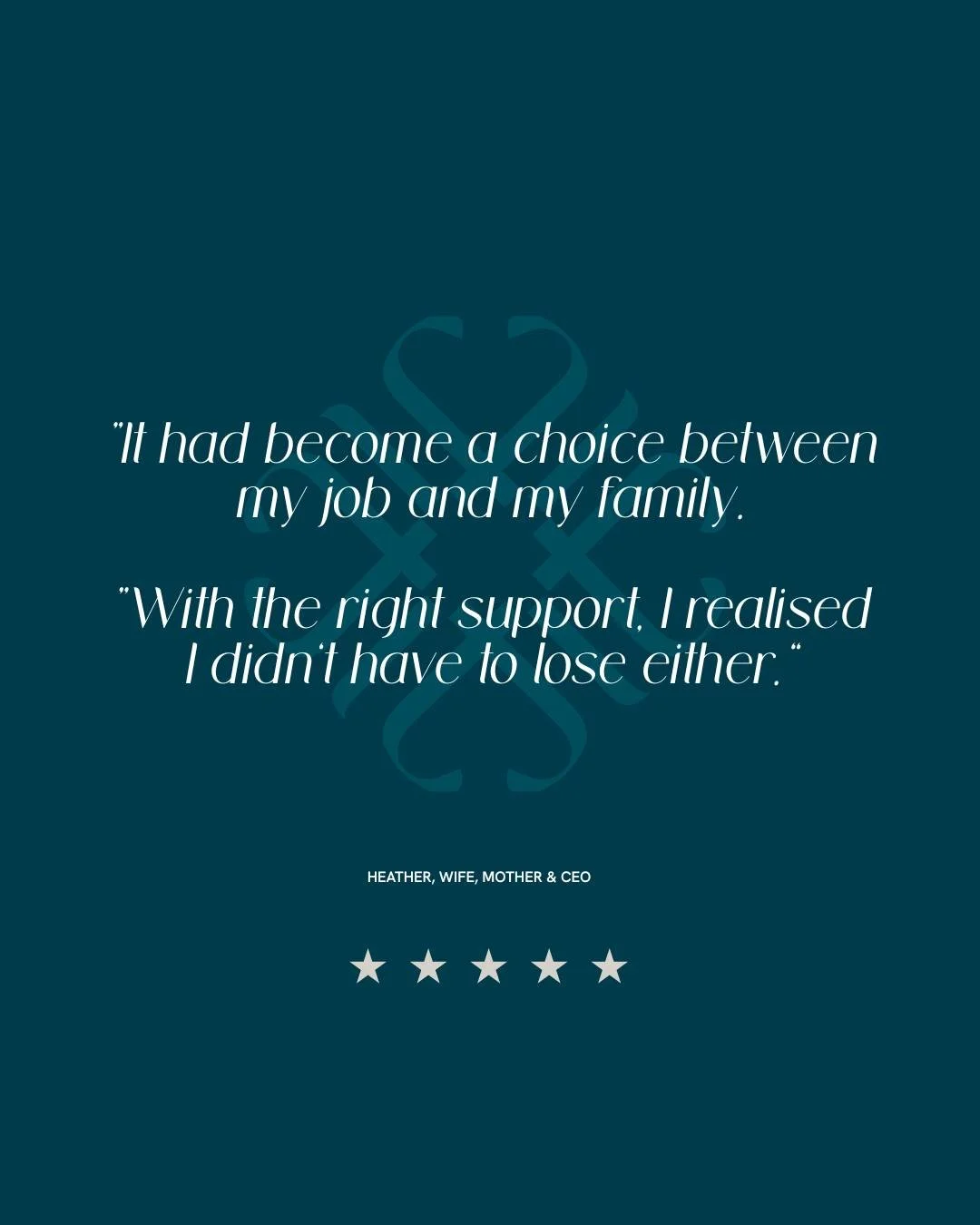 She almost walked away from her promotion.

At 45, Heather was thriving in senior leadership.

Then came:
 &bull; Anxiety
 &bull; Brain fog
 &bull; Broken sleep
 &bull; Crushing fatigue
 &bull; Loss of confidence

She thought she was failing. She was