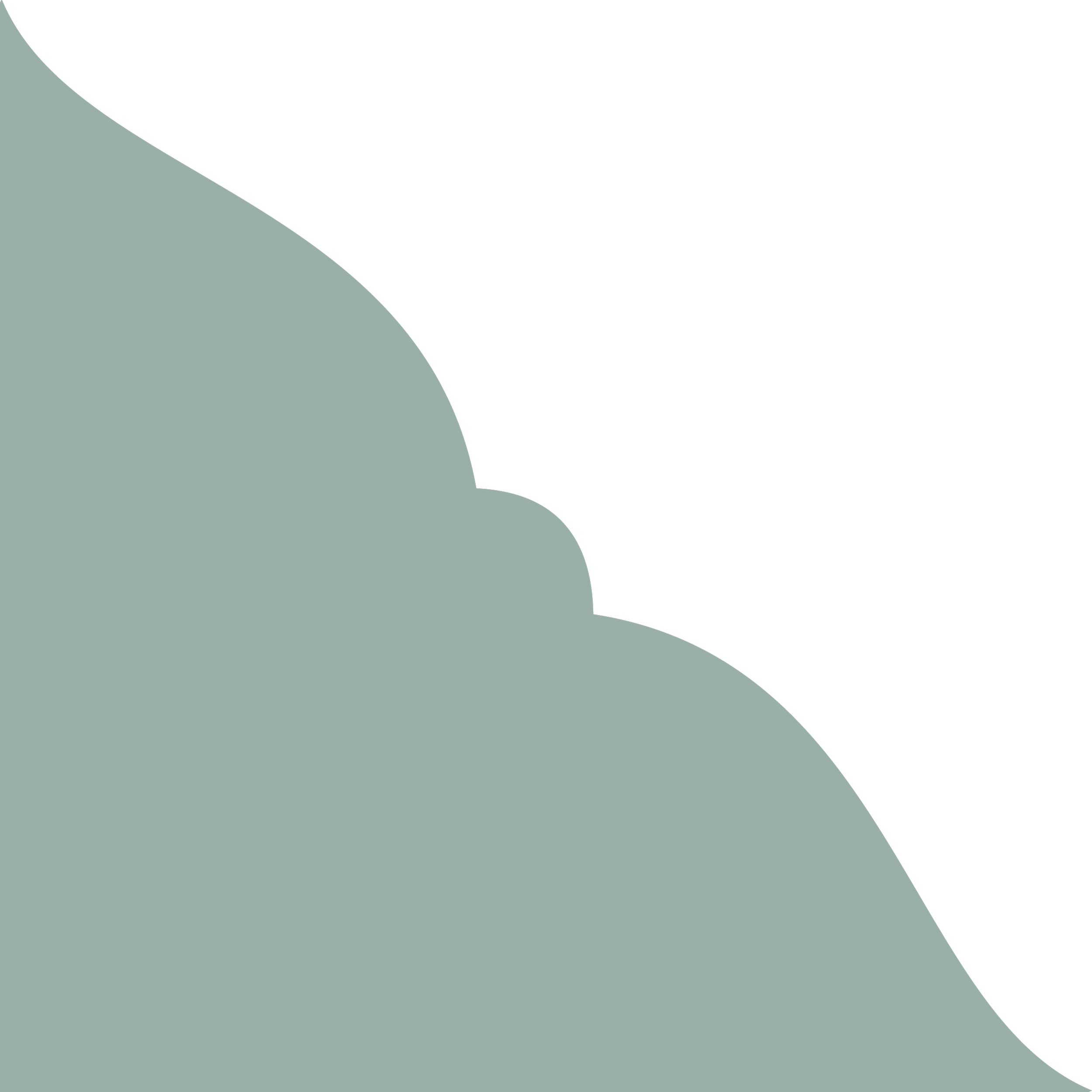 Abstract design with muted green curved shape to the left on a white background.