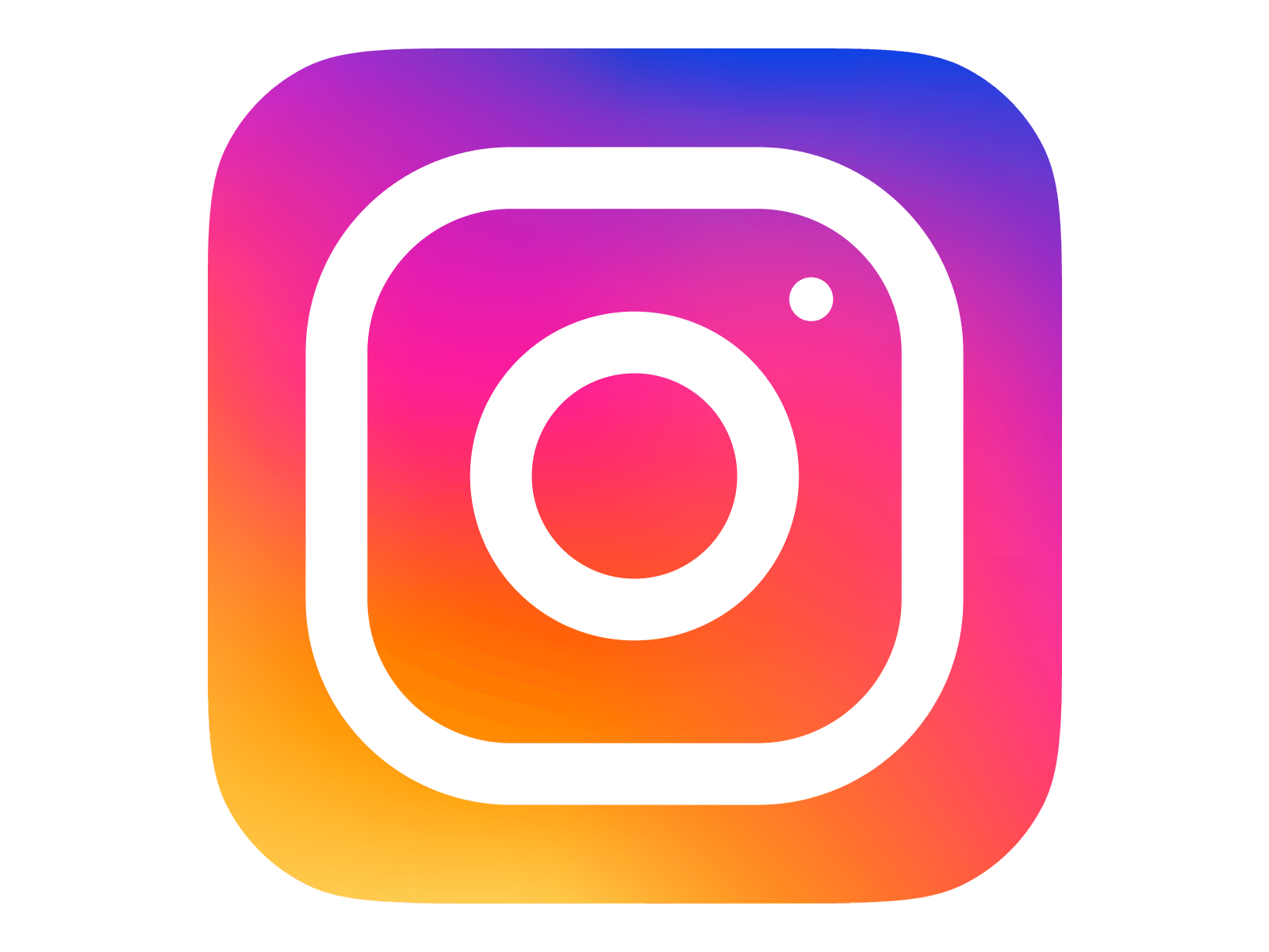 Instagram app icon with gradient background in purple, pink, orange, and yellow shades, and a white outline of a camera.