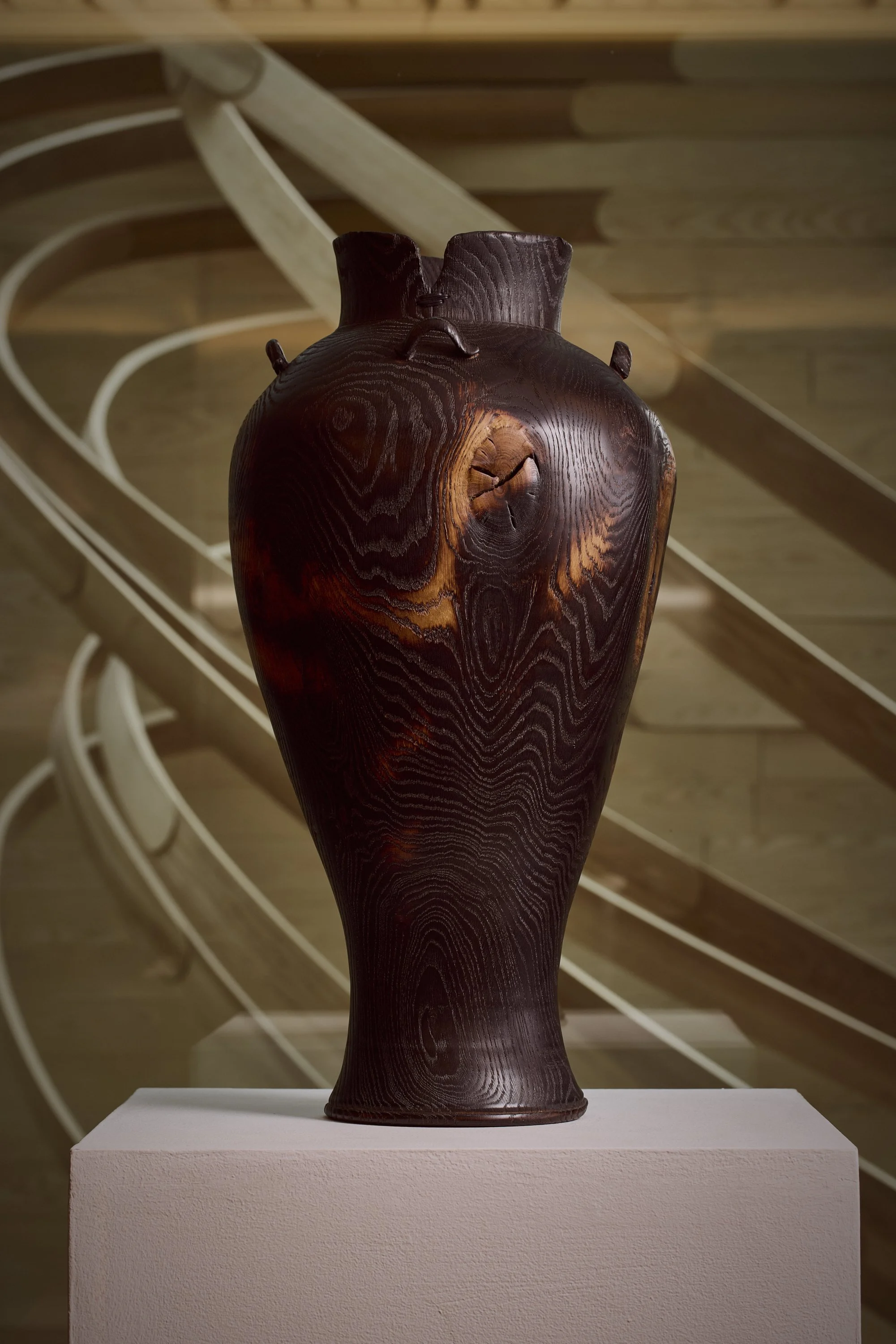Ash & Plumb Tall Amphora II currently on show at Mandarin Oriental Mayfair. QEST