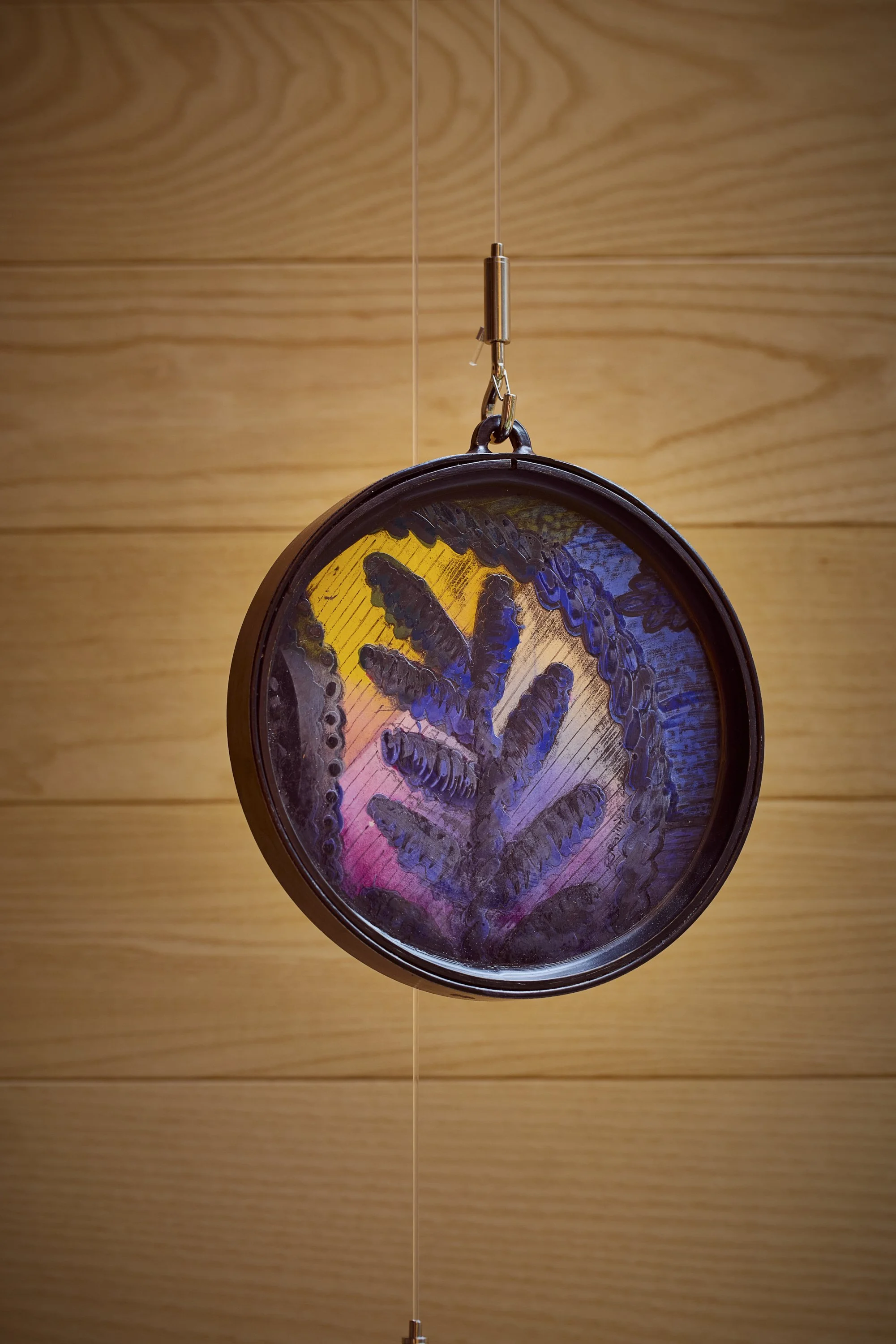 RACHEL PHILLIPS' Emotional Hoops. Glass, steel hoops and cables at Mandarin Oriental Mayfair. QEST
