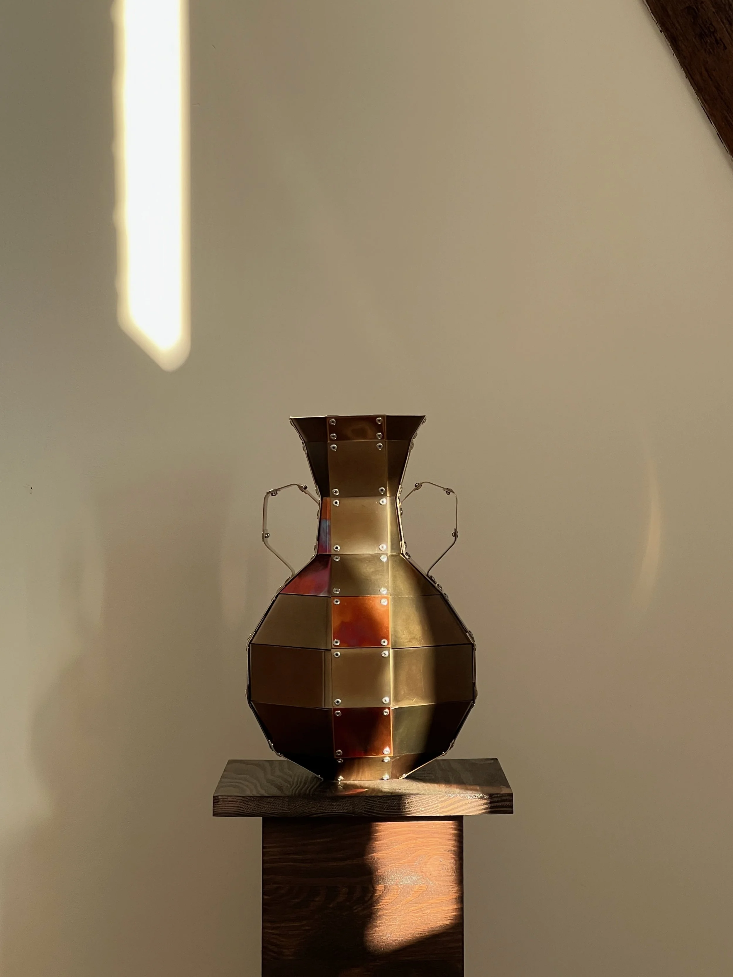 Amphora 11 by Theo Galliakes in Steel, Stainless Steel and Copper for Mint Gallery