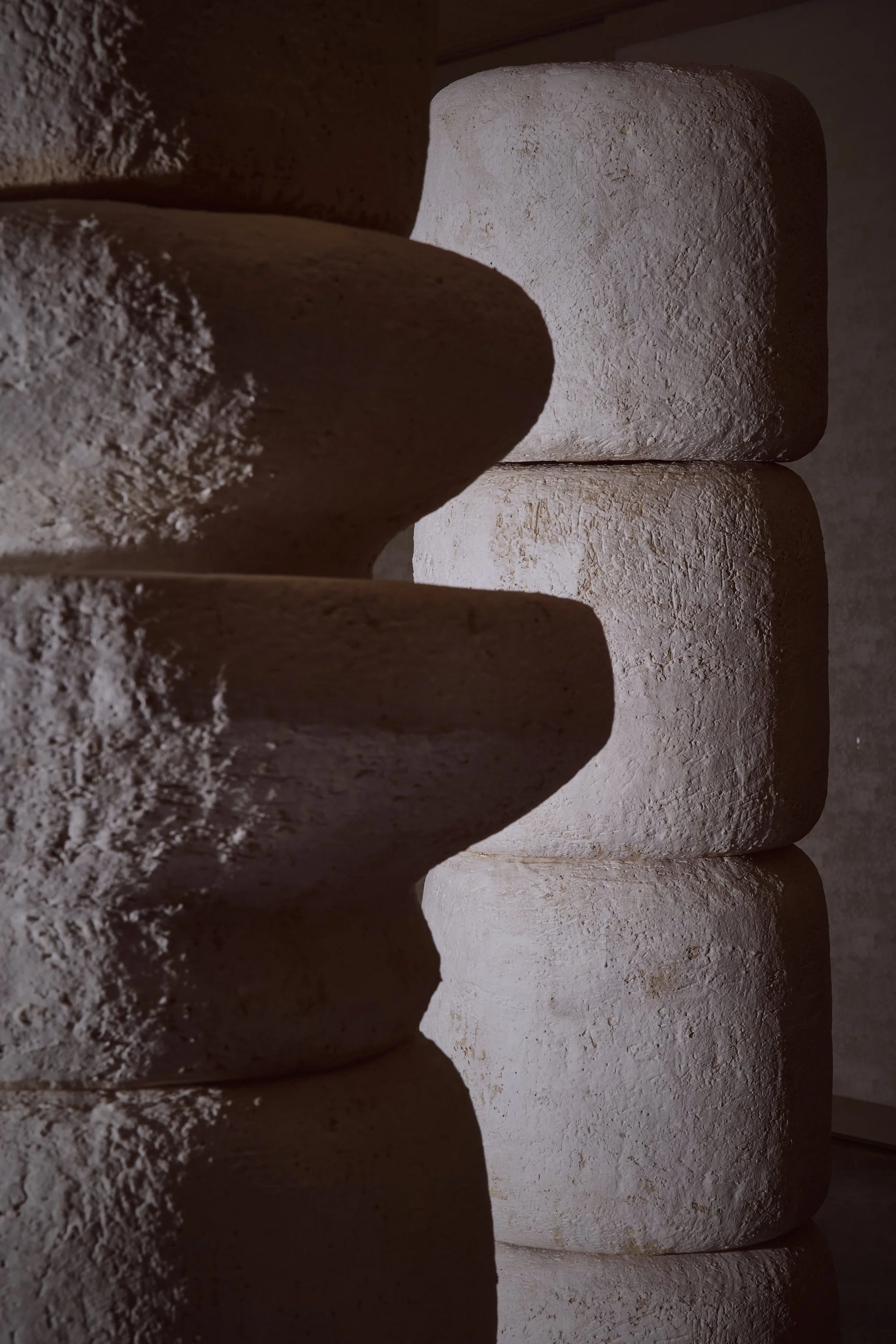 Detail of Abigail Ozora Simpson's Salt Pillar I and Salt Pillar II. Stoneware, ceramic. QEST