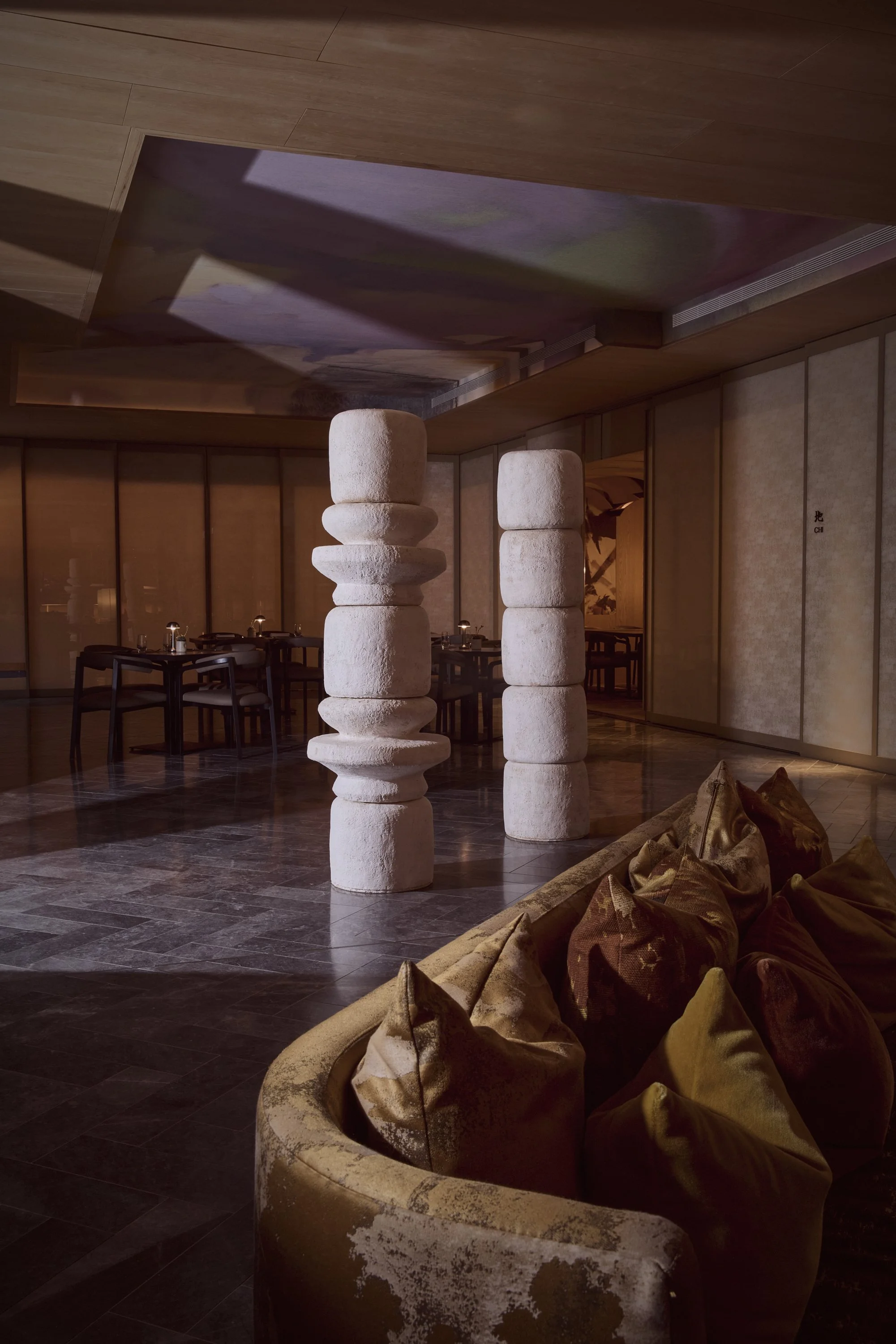 Abigail Ozora Simpson's Salt Pillar I and Salt Pillar II. Stoneware, ceramic. QEST