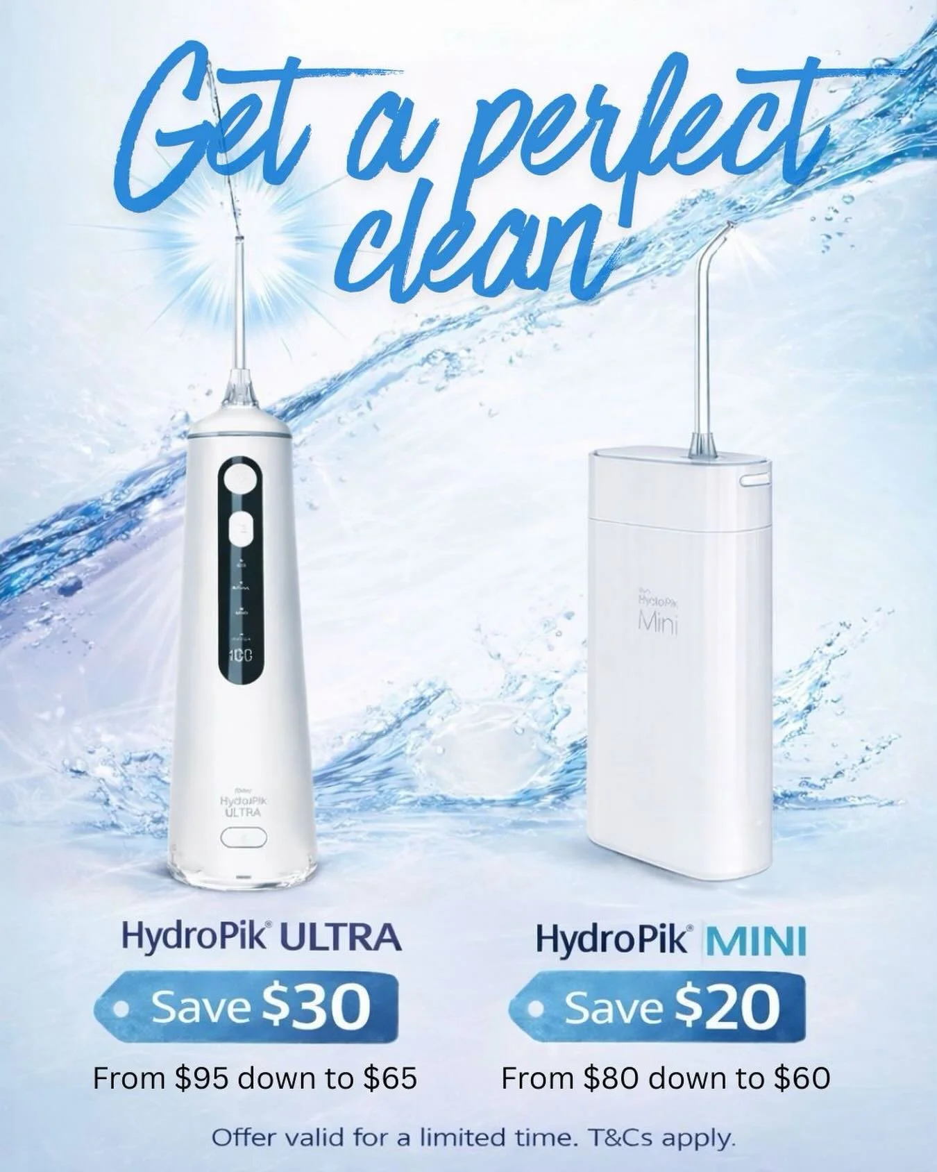 Get a perfect clean with Hydropik💦

Save $30 on the HydroPik ULTRA and $20 on the HydroPik MINI for a limited time!

Upgrade your oral care routine today🦷✨

#waterflosser #3039 #dentists #mooneeponds #oralhealth