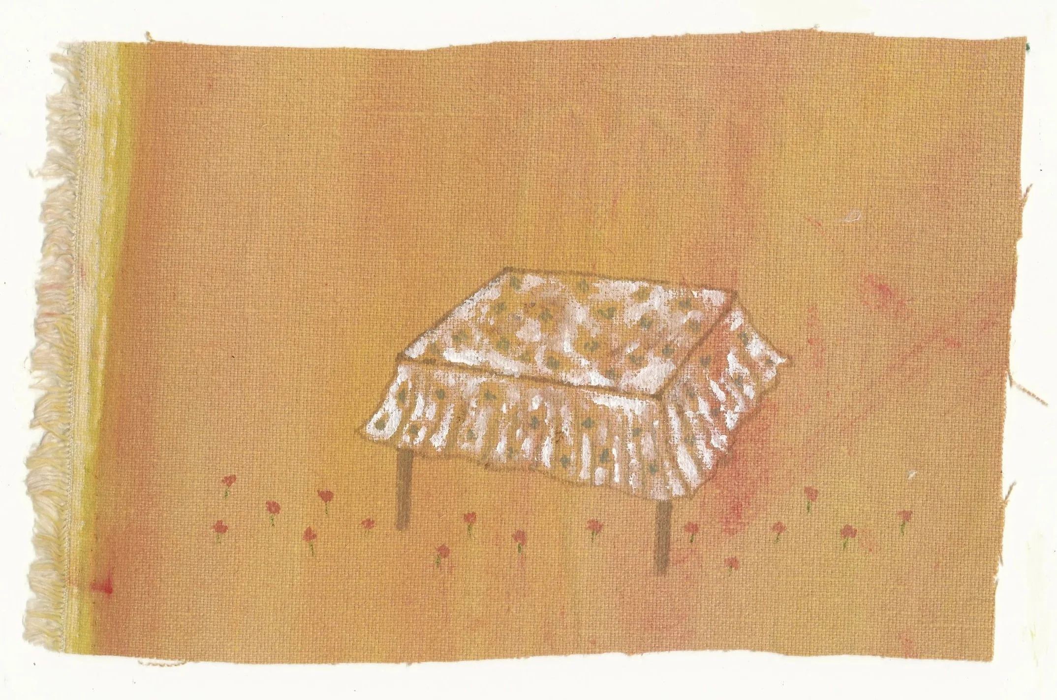 Staged encounters n.2, 2025,

30 × 20 cm,

earth pigments and acrylic on canvas