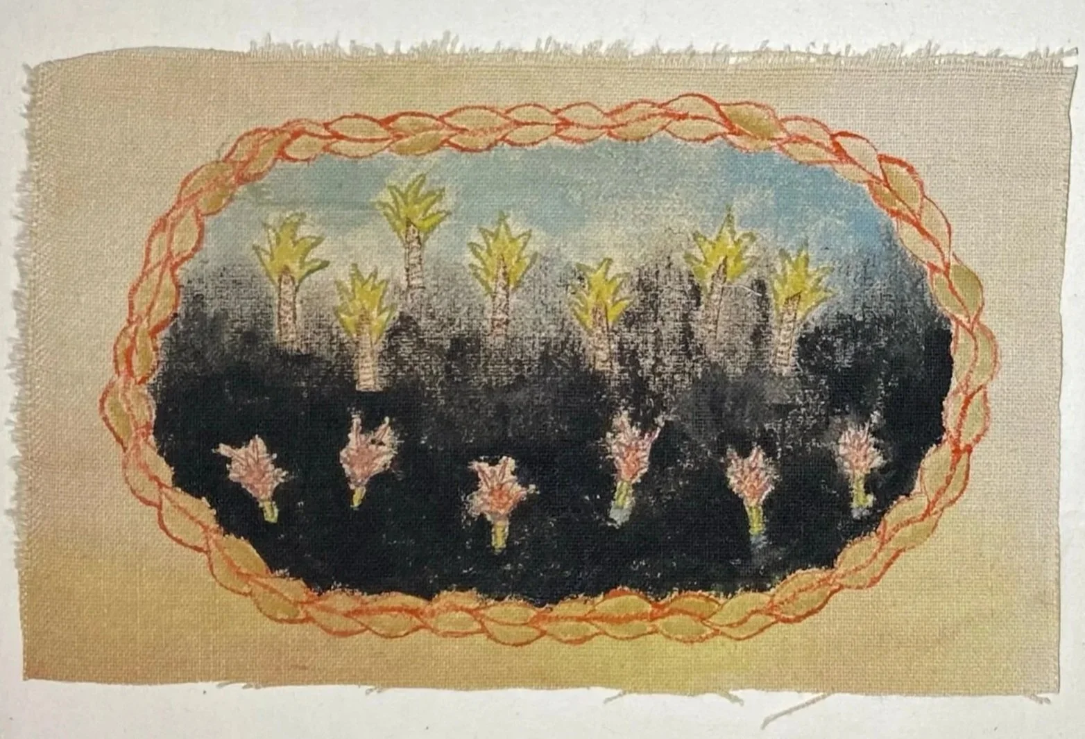 Staged encounters n.4, 2025,

30 × 20 cm,

earth pigments on canvas
