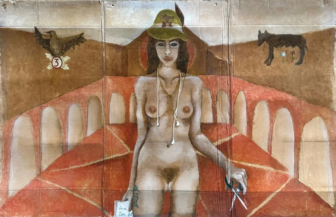Rodeo, 2022, 110 x 80 cm, linen oil on cardboard
