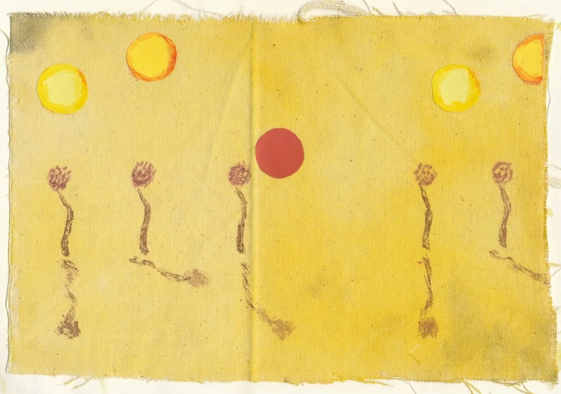 La durata di un giorno e mezzo, 2025, 30 x 15 cm, earth pigments and paper on canvas